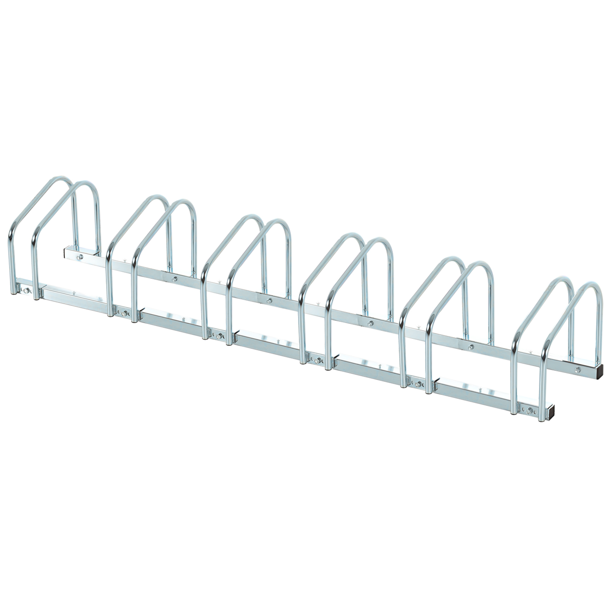 Fahrradständer Aus Stahl Für 6 Fahrräder, 179 X 33 X 27 Cm, Silber
