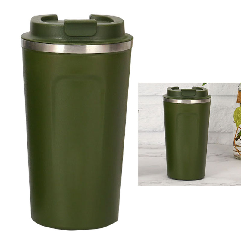 Doppelwandiger, Isolierter Reisebecher Aus Lebensmittelechtem Edelstahl 304, 510 Ml, Grün, Für Heiße Und Kalte Getränke