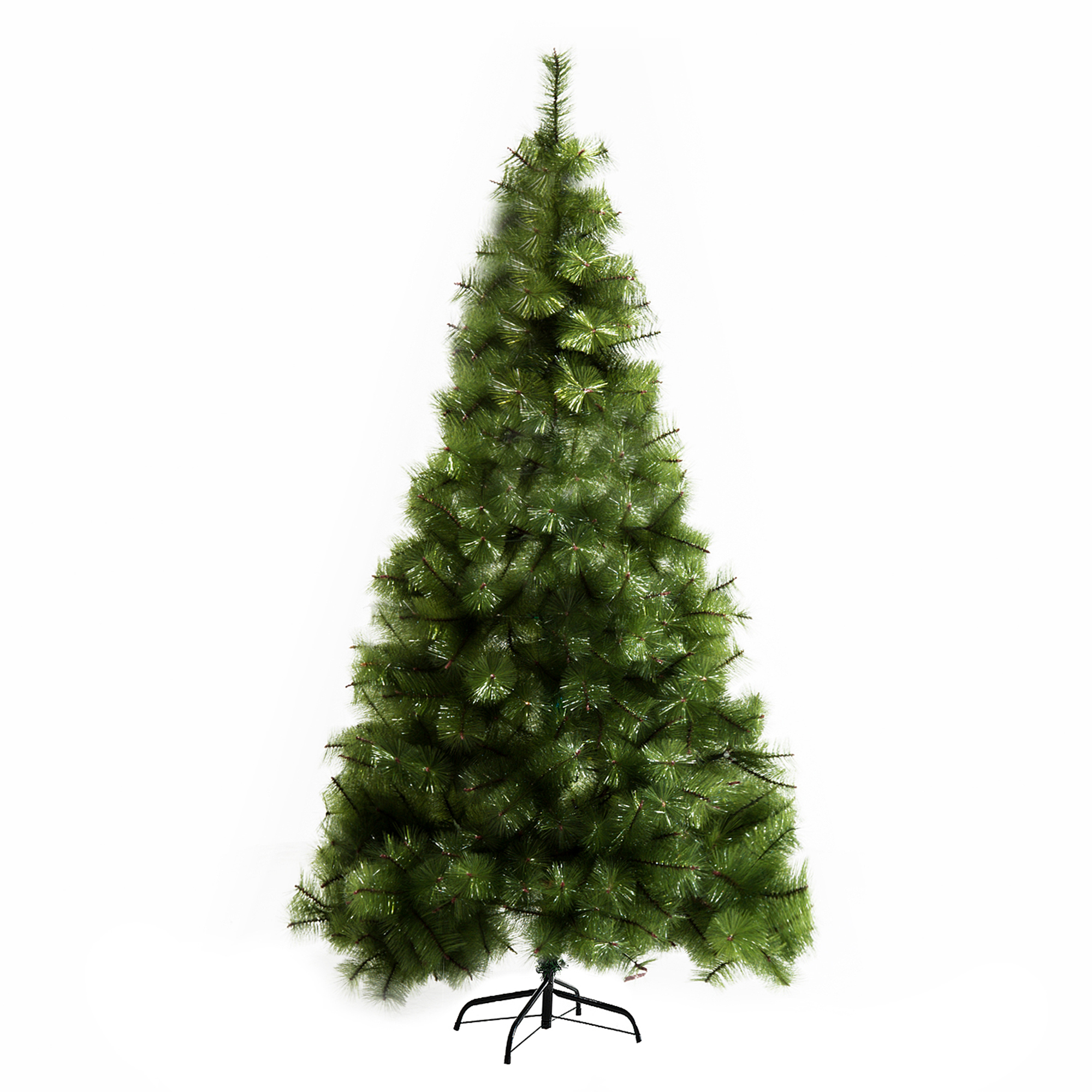 Künstlicher Weihnachtsbaum (210 Cm), Hängebaum Mit 505 Zweigen Und Silbernen Details, Weihnachtsbaumschmuck Mit Metallständer Für Den Innenbereich