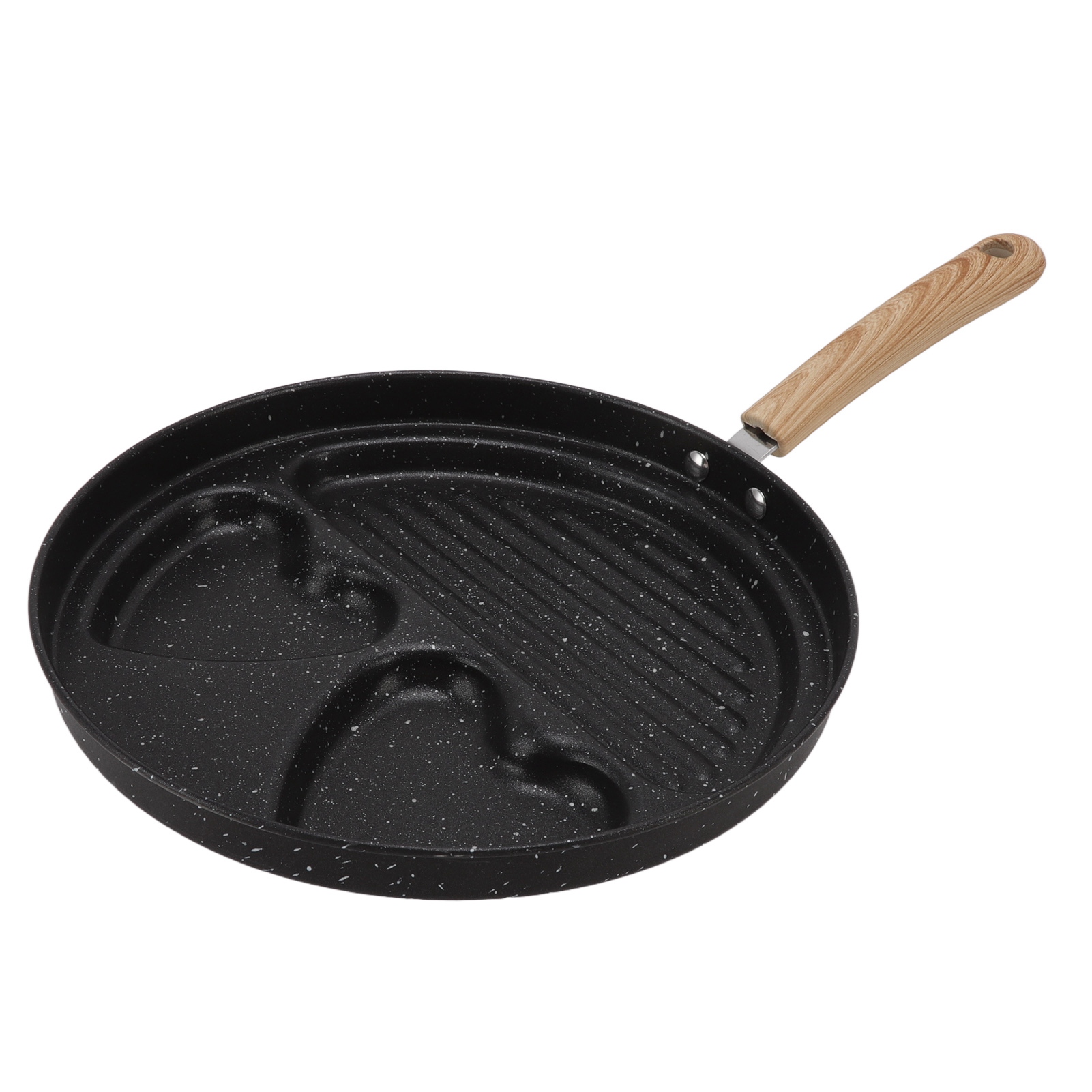 3-in-1 Multifunktionale Antihaft-pfanne Mit Zwei Fächern Für Eier Und Steaks Zum Kochen Von Eiern Und Rindfleisch Zu Hause