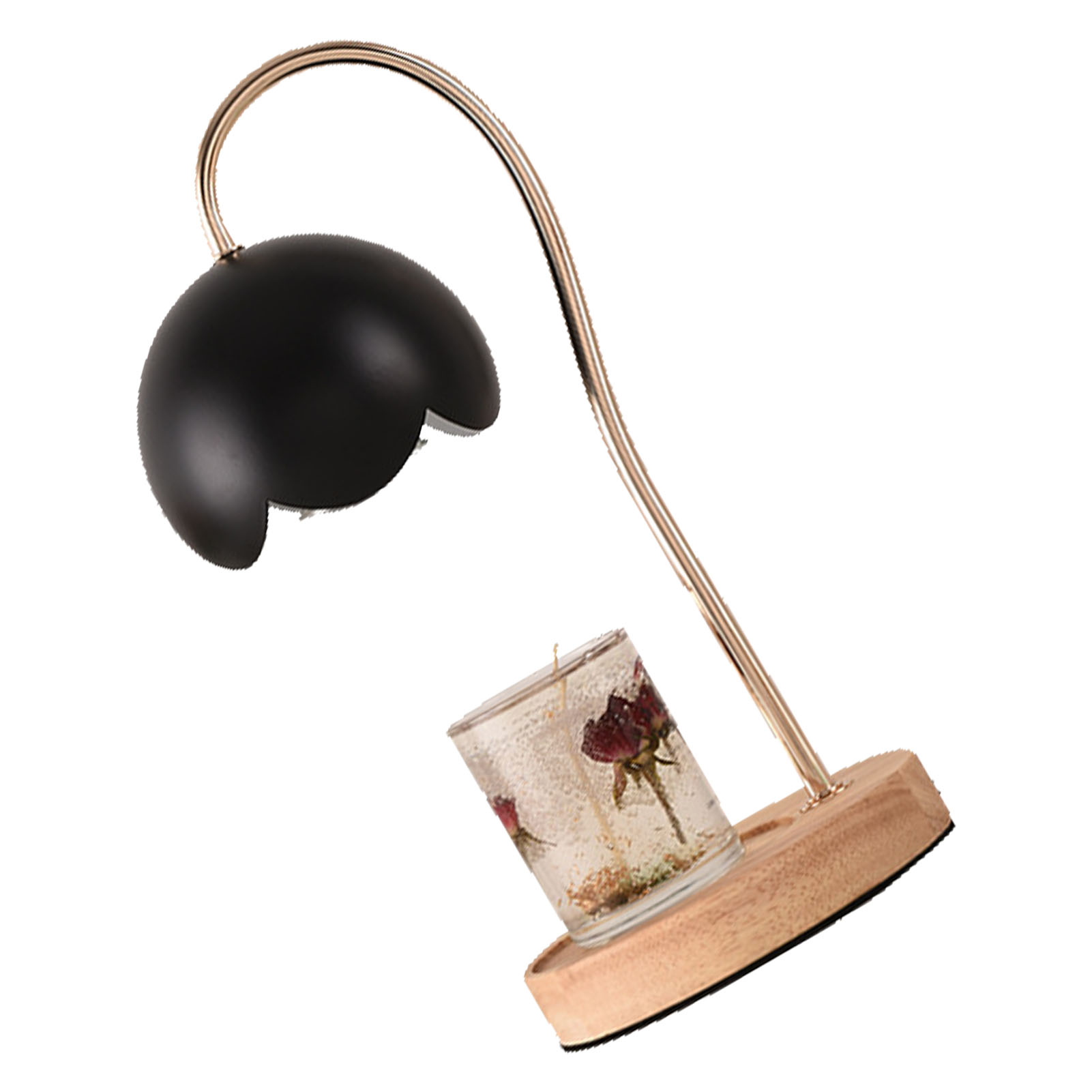 Duftkerzenwärmer-lampe, Duftwachsdiffusor, Einstellbare Intensität, Metalllaterne Mit Holzsockel, Fürs Schlafzimmer, Europäischer Stecker