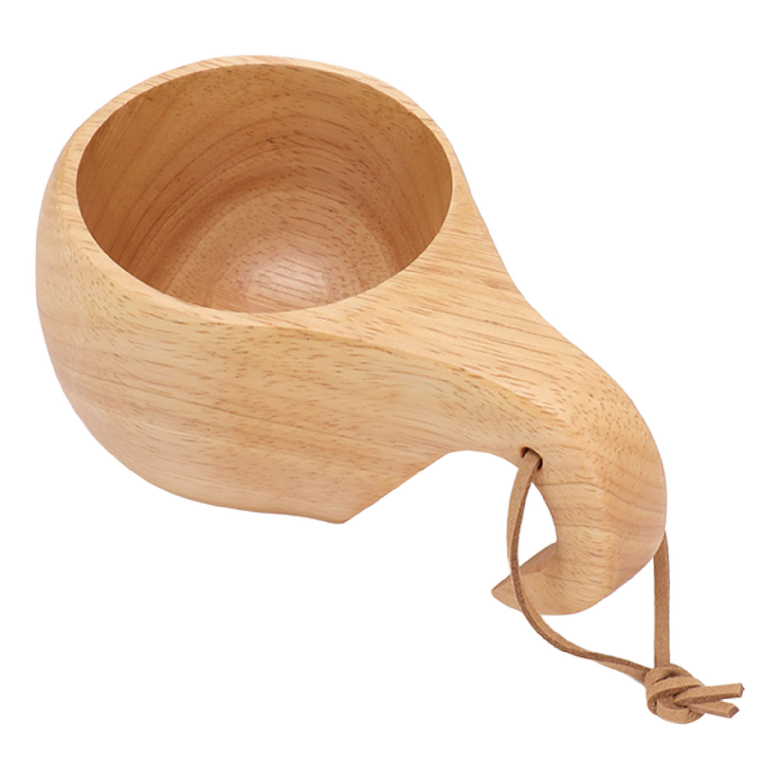 Skandinavischer Campingbecher Aus Holz, Handpoliert, Tragbar Und Mit Henkel, Ideal Für Kaffee, Tee Und Milch.