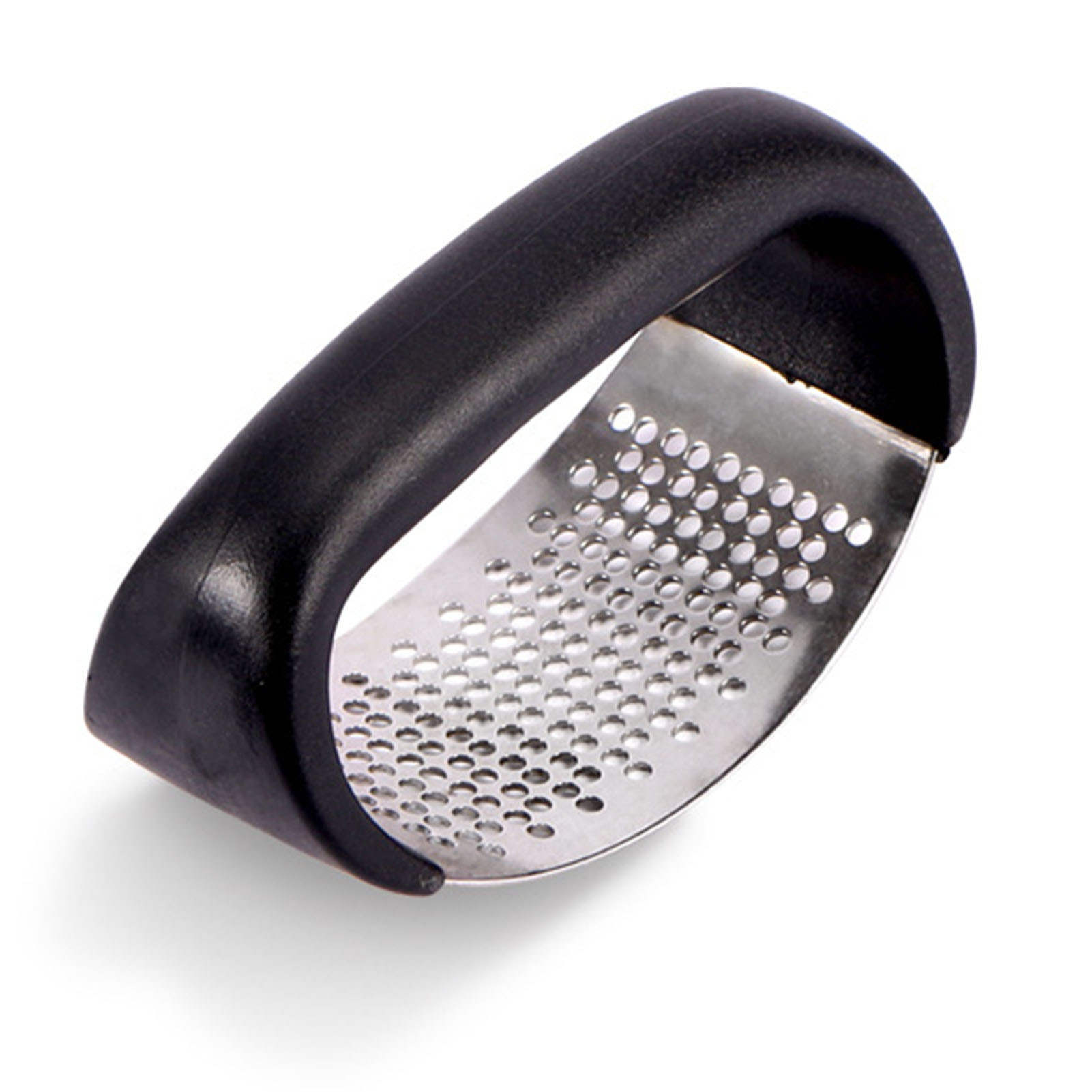 Ringförmige Knoblauchpresse Aus Edelstahl Mit Schwarzem Griff, Multifunktionale Knoblauchmühle Für Die Küche