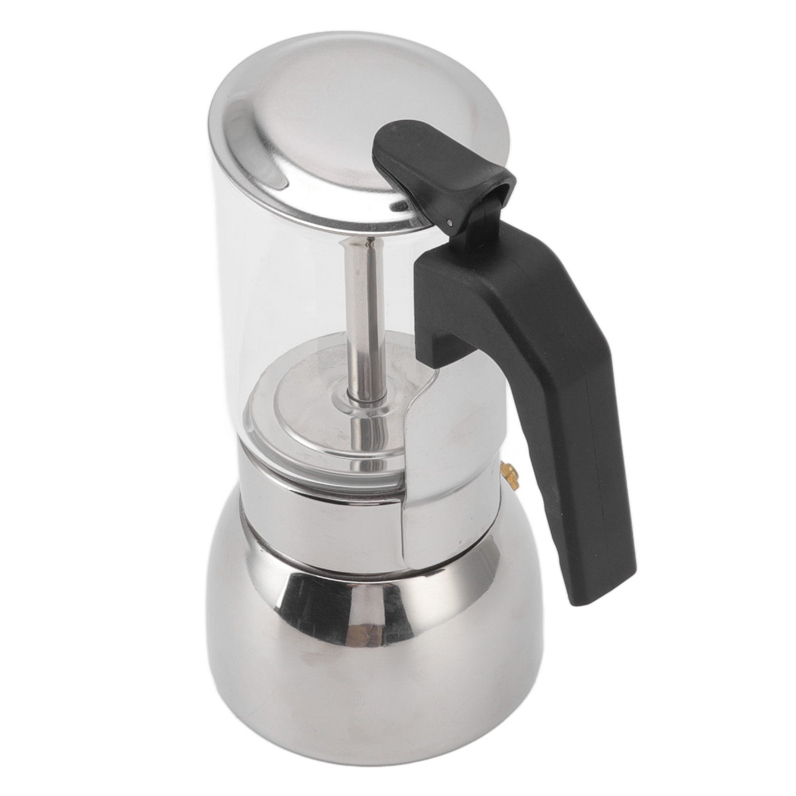 Klassische, Tragbare Italienische Kaffeemaschine Aus Hitzebeständigem Glas Und Edelstahl, 200 Ml, Ideal Für Zuhause Und Cafés.