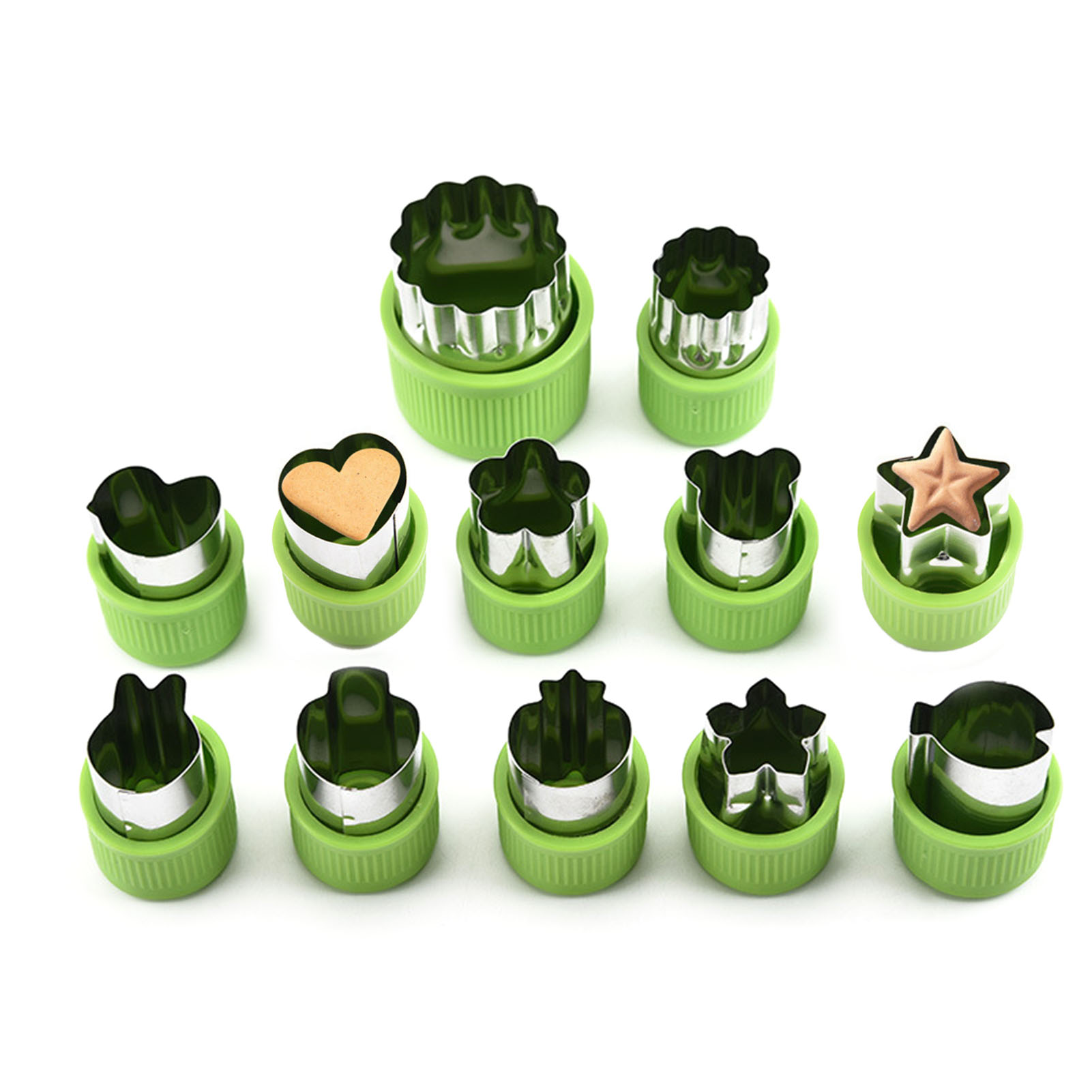 Set Mit 12 Ausstechformen Aus Edelstahl Für Kekse, Obst Und Gemüse, Ideal Zum Backen.