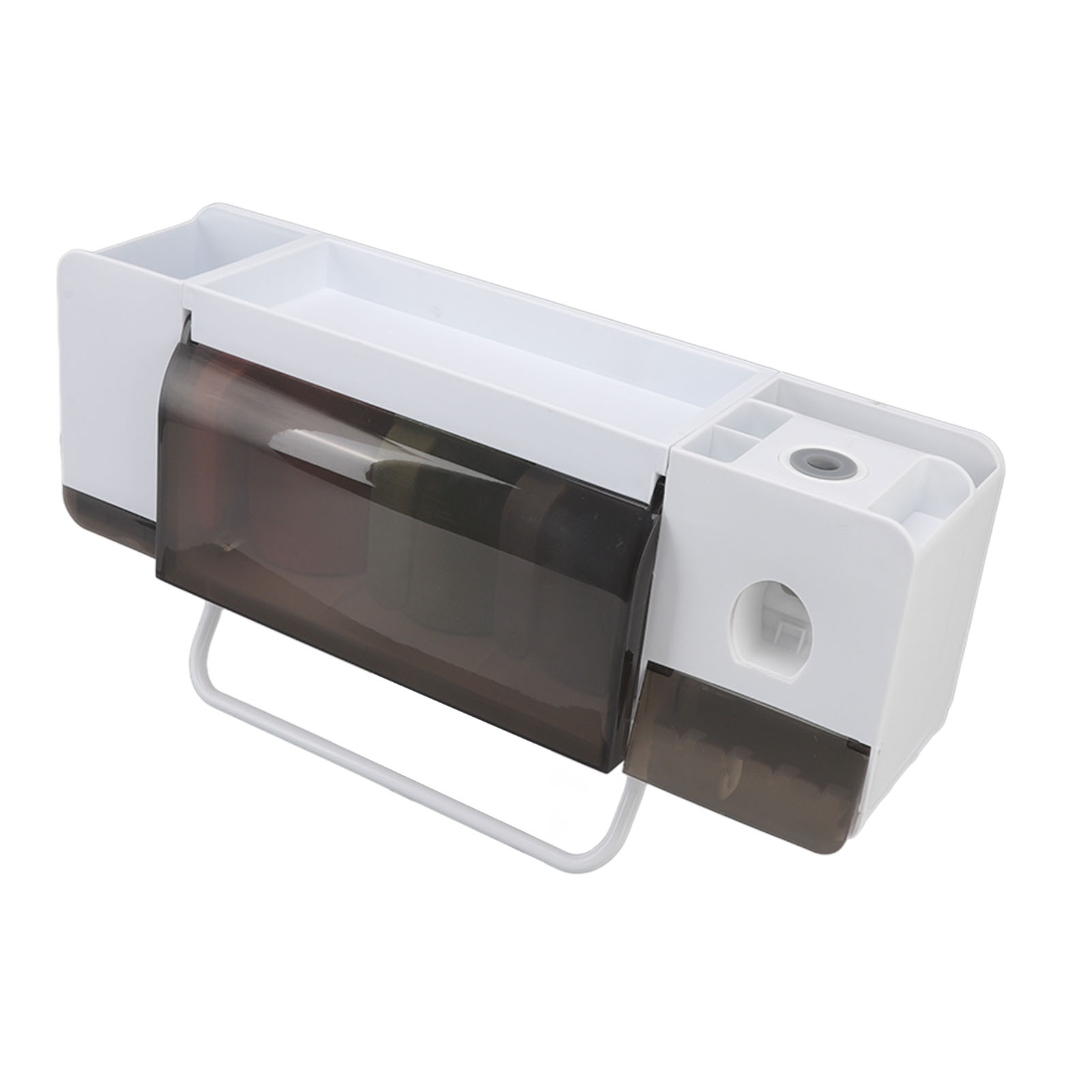 Multifunktionaler, An Der Wand Montierter Zahnbürstenhalter Mit Zahnpastaspender, Handtuchhaken Und Zahnbürstenhalter Mit 3 Becherhaltern.