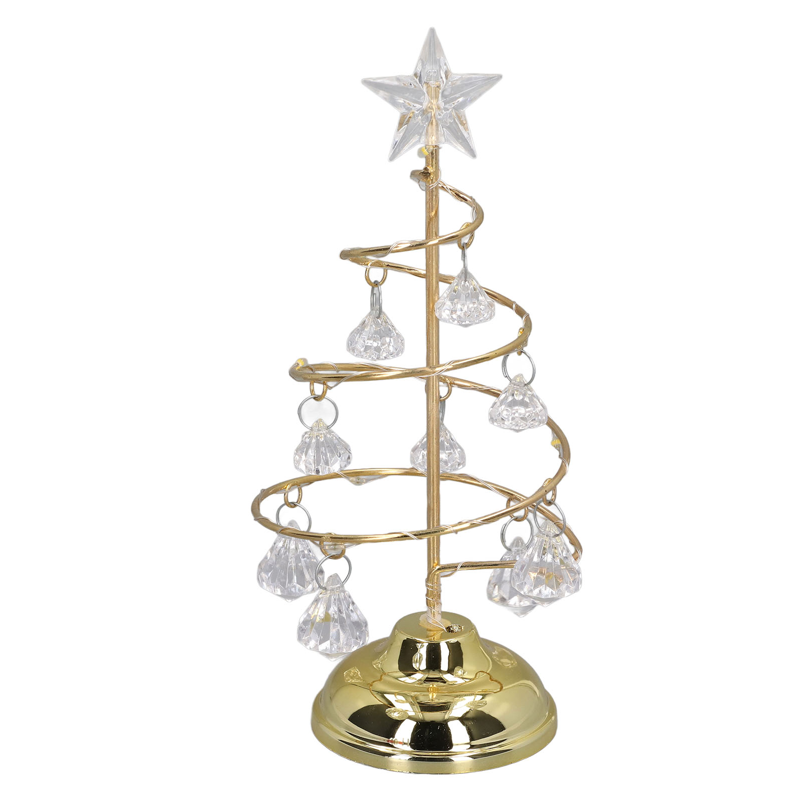 Led-weihnachtsbaumbeleuchtung, Kleine Dekorative Kristall- Und Eisenlampe, Ideales Nachtlicht Zum Verschenken, Warmes Goldenes Licht