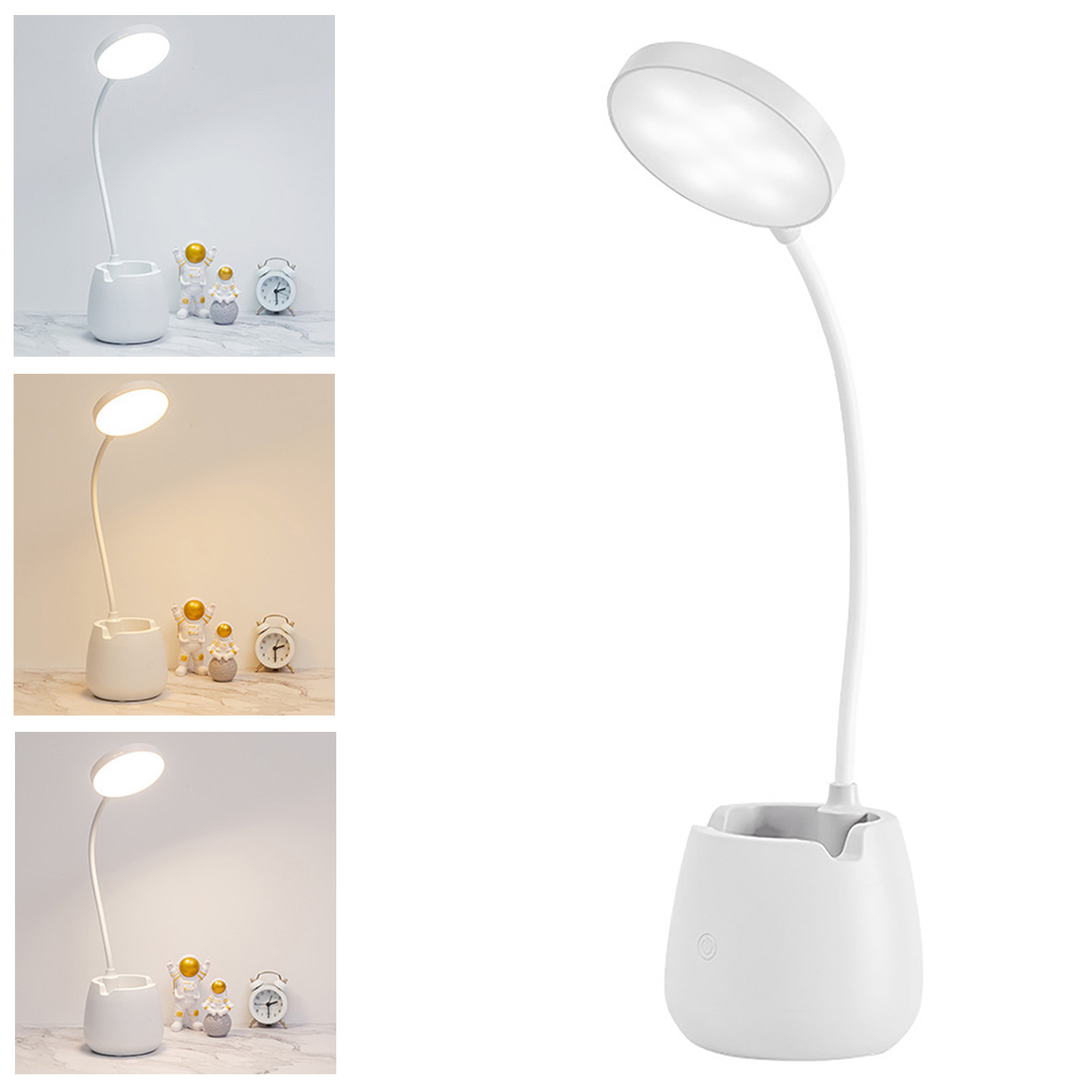 Kleine Schreibtischlampe Mit Augenschutz, Flexible Und Wiederaufladbare Led-nachttischlampe, Ideal Für Studentenzimmer Und Studentenwohnheime.