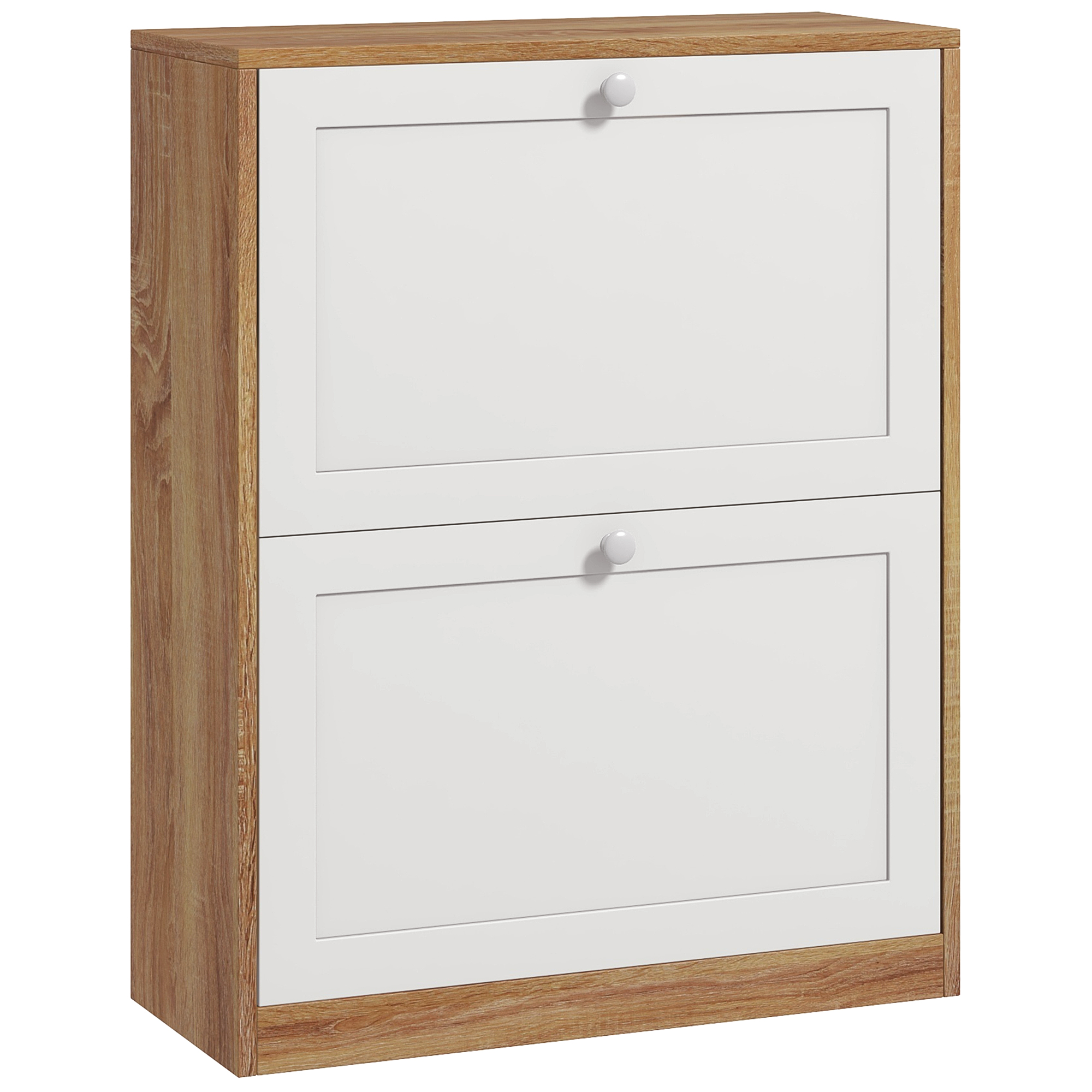 Schmale Schuhablage Mit 3 Verstellbaren Ablagen (2 Ebenen) Für 12 Paar Schuhe, Aus Spanplatte Und Mdf, 60 X 24,5 X 75,5 Cm