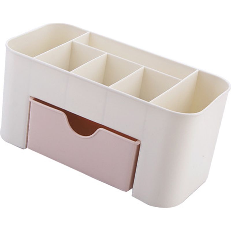 Multifunktionaler Make-up-organizer Aus Polypropylen Mit 6 Fächern Und Schublade, Rosa