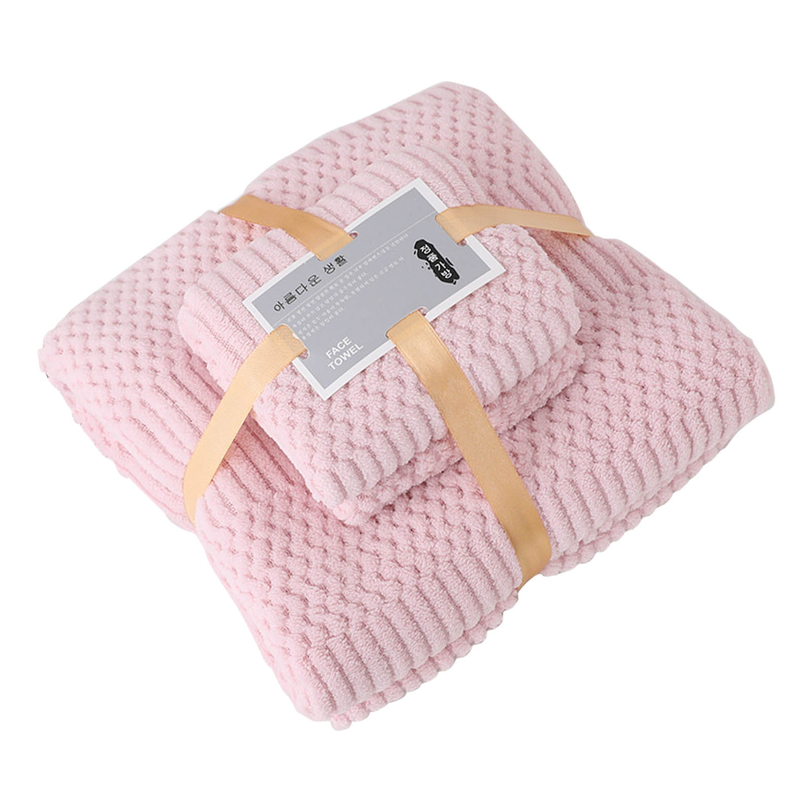 Bade- Und Duschhandtuchset Aus Korallenvlies, Schnelltrocknend, Extrem Saugfähig, Weich Und Komfortabel Für Den Täglichen Gebrauch, Rosa