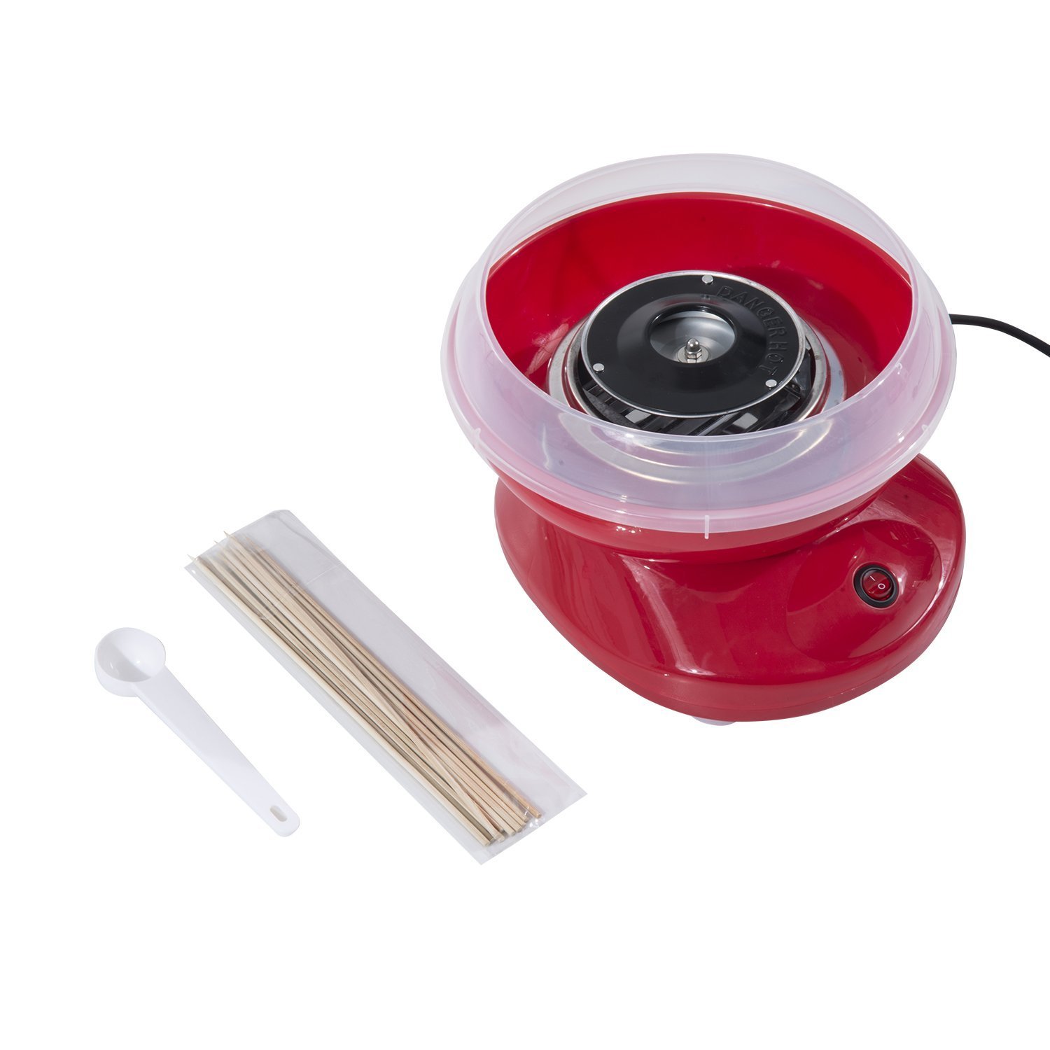 Zuckerwattemaschine Aus Pp, Edelstahl Und Aluminium, 450 W, 27 X 26 X 18 Cm, Rot