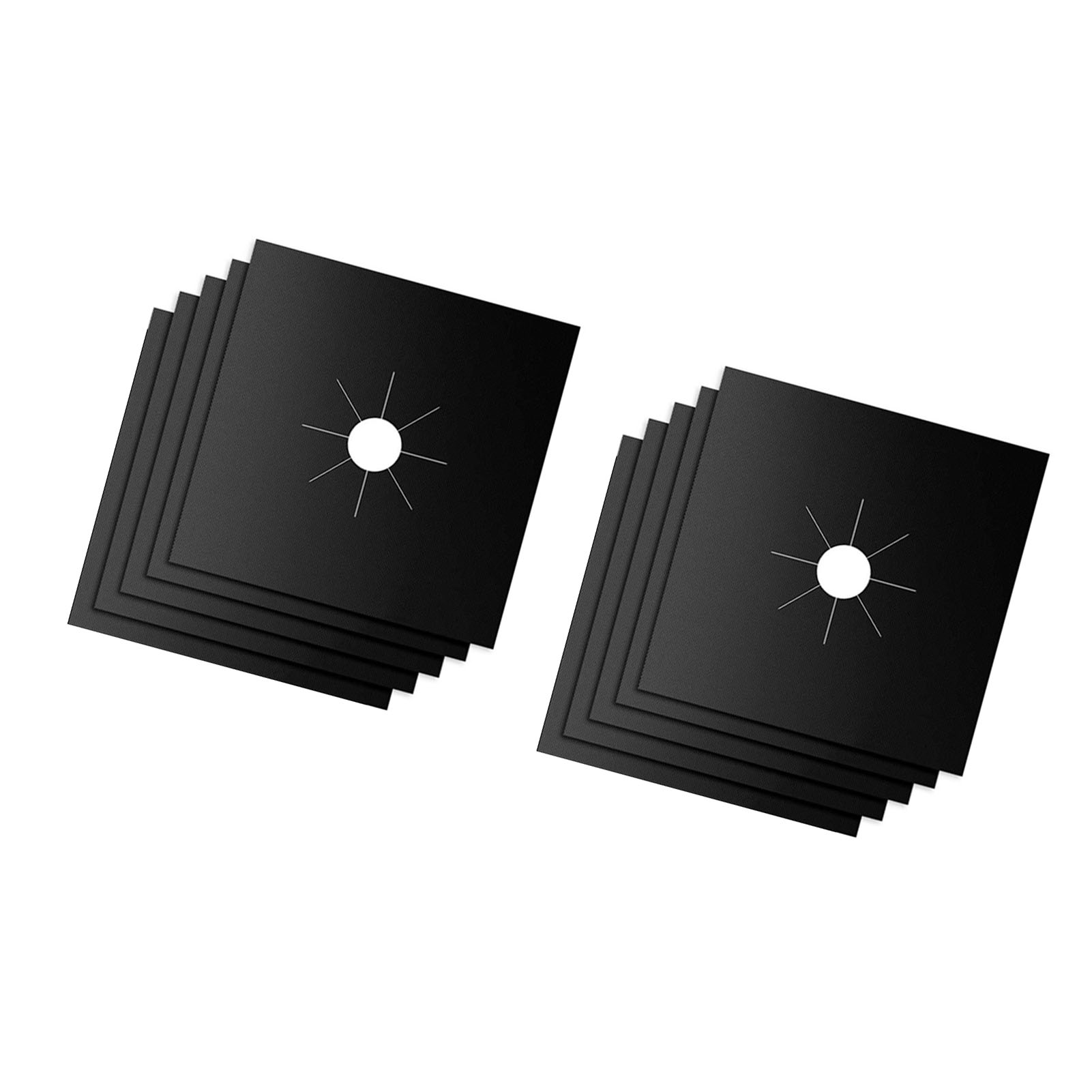 Packung Mit 10 Schutzhüllen Für Gasherde, 0,2 Mm Dick, Wasserdicht, Wiederverwendbar Und Hitzebeständig, Aus Schwarzem Fiberglas.
