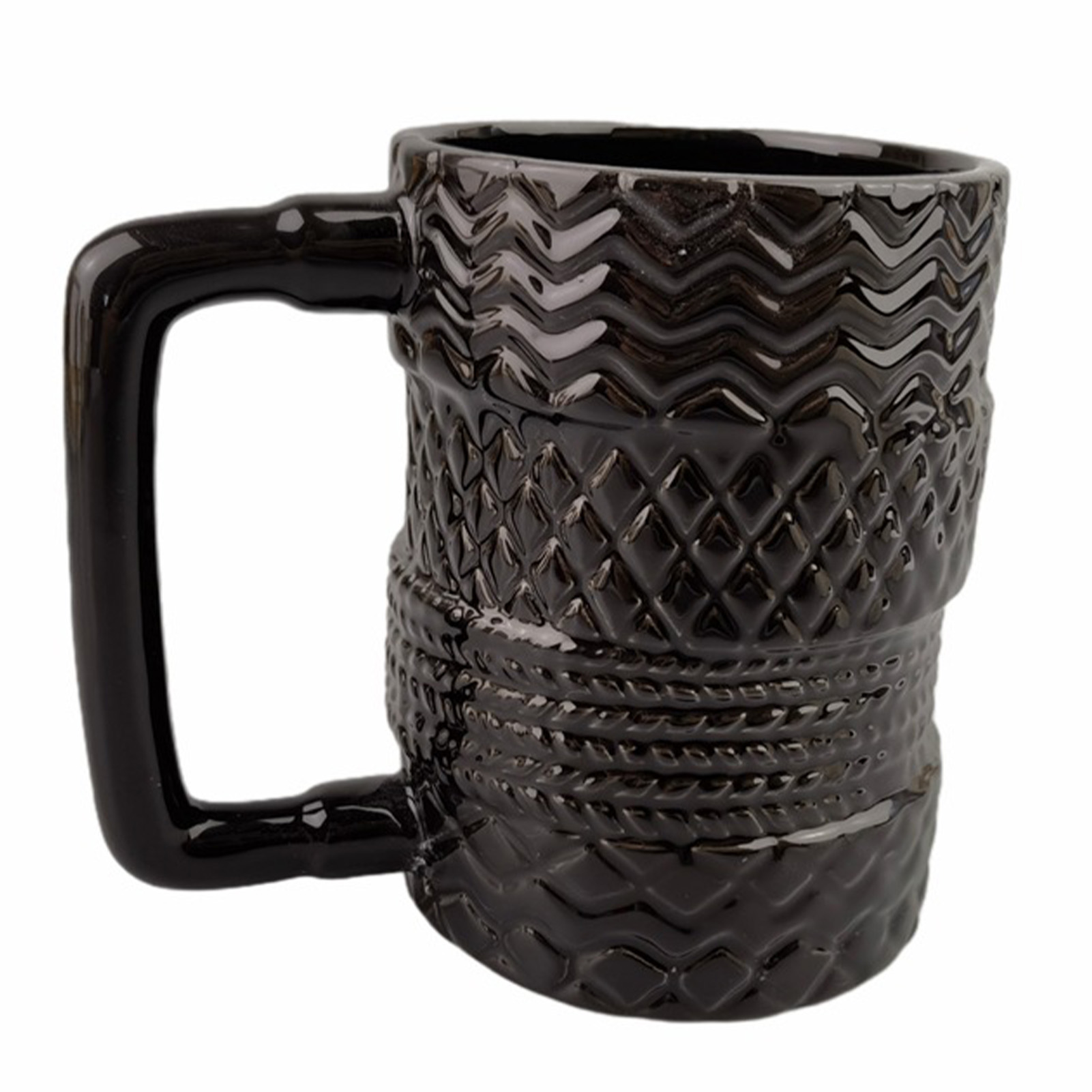 Stapelbarer 380-ml-kaffeebecher, Reifenmuster, Nordischer Stil, Unregelmäßige Keramik, Für Die Küche.