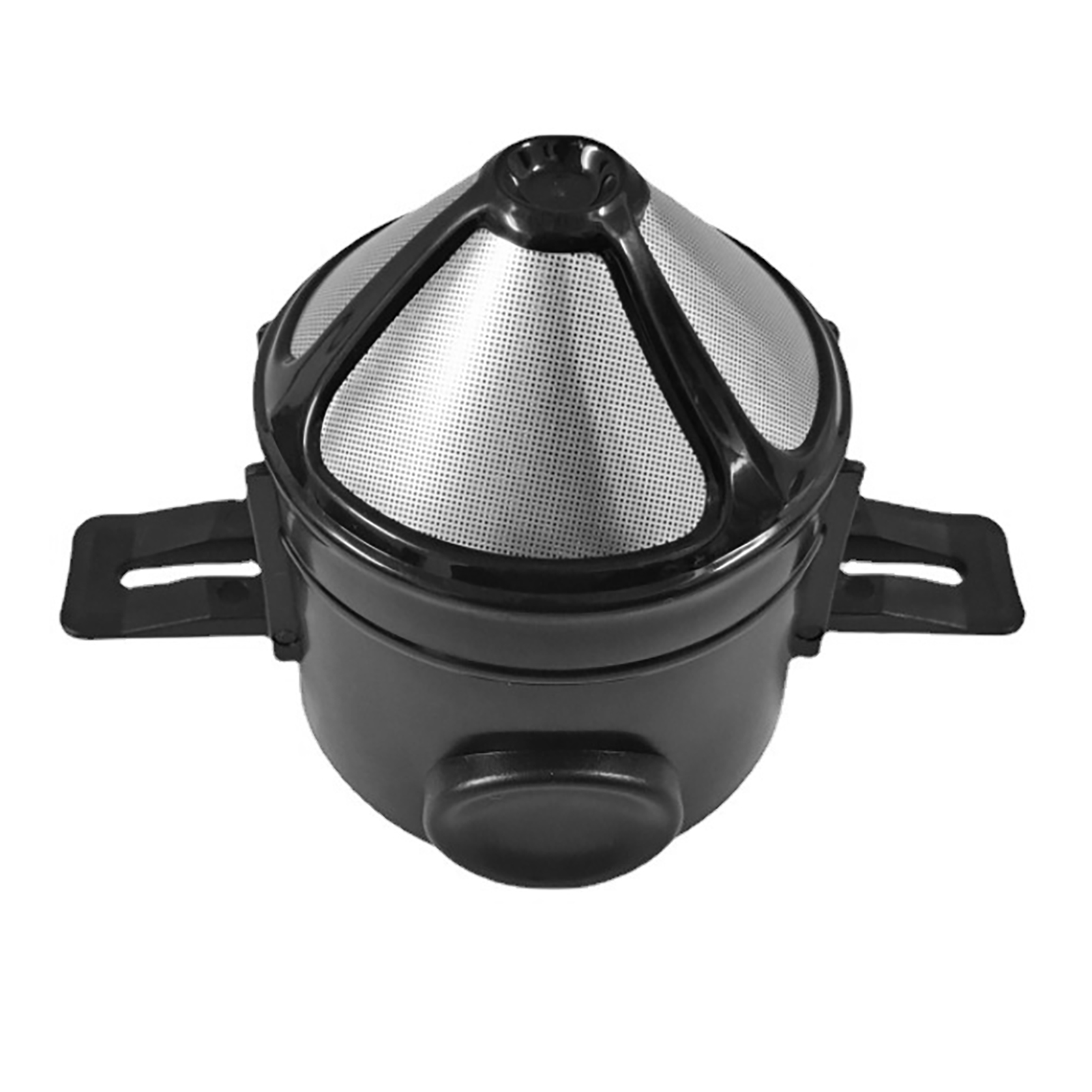 Faltbarer Und Tragbarer, Wiederverwendbarer, Doppellagiger Kaffeefilter, Schwarz.