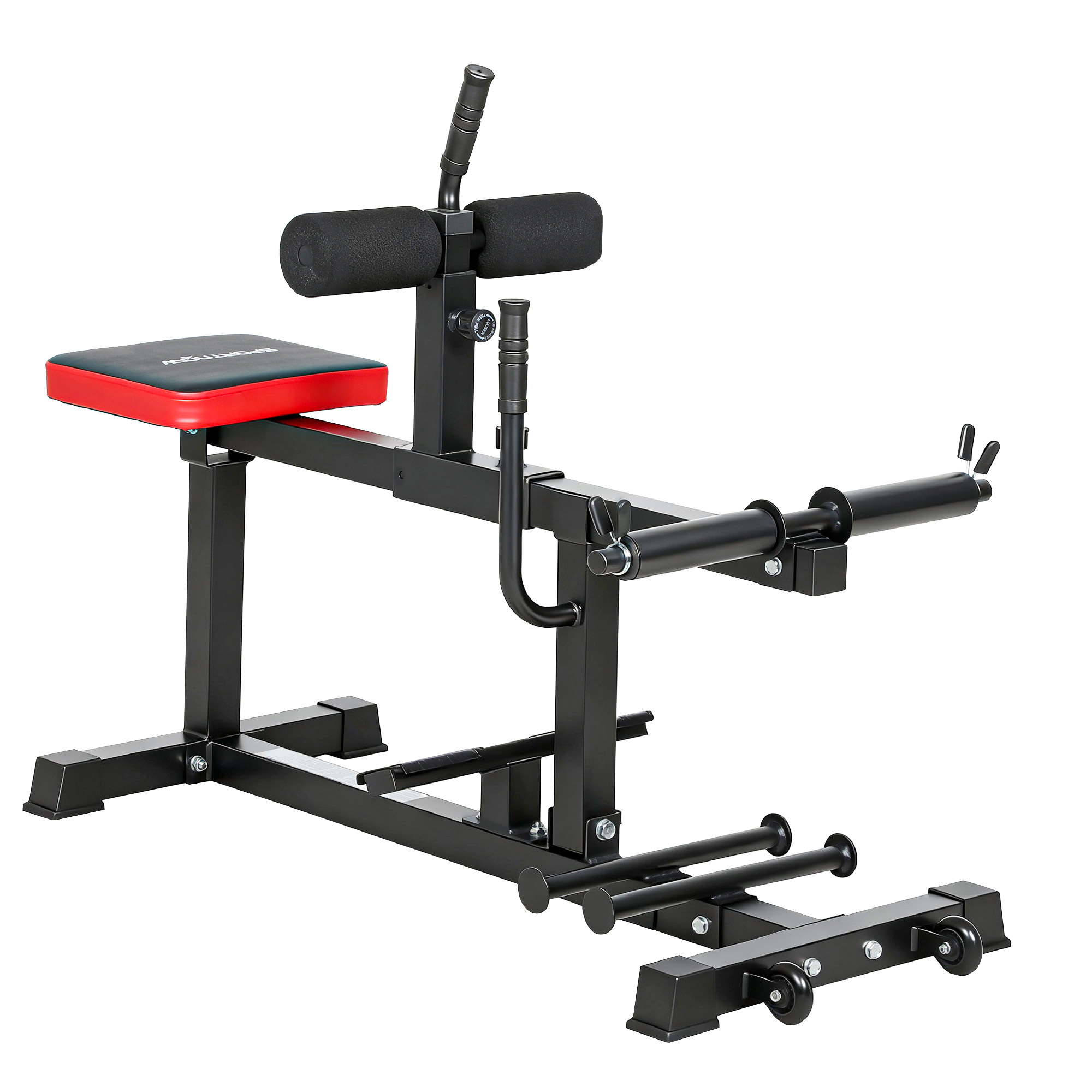 Beinbank Mit Rollen, Wadentrainingsgerät, Heimfitnessgerät, Stahl, Schwarz