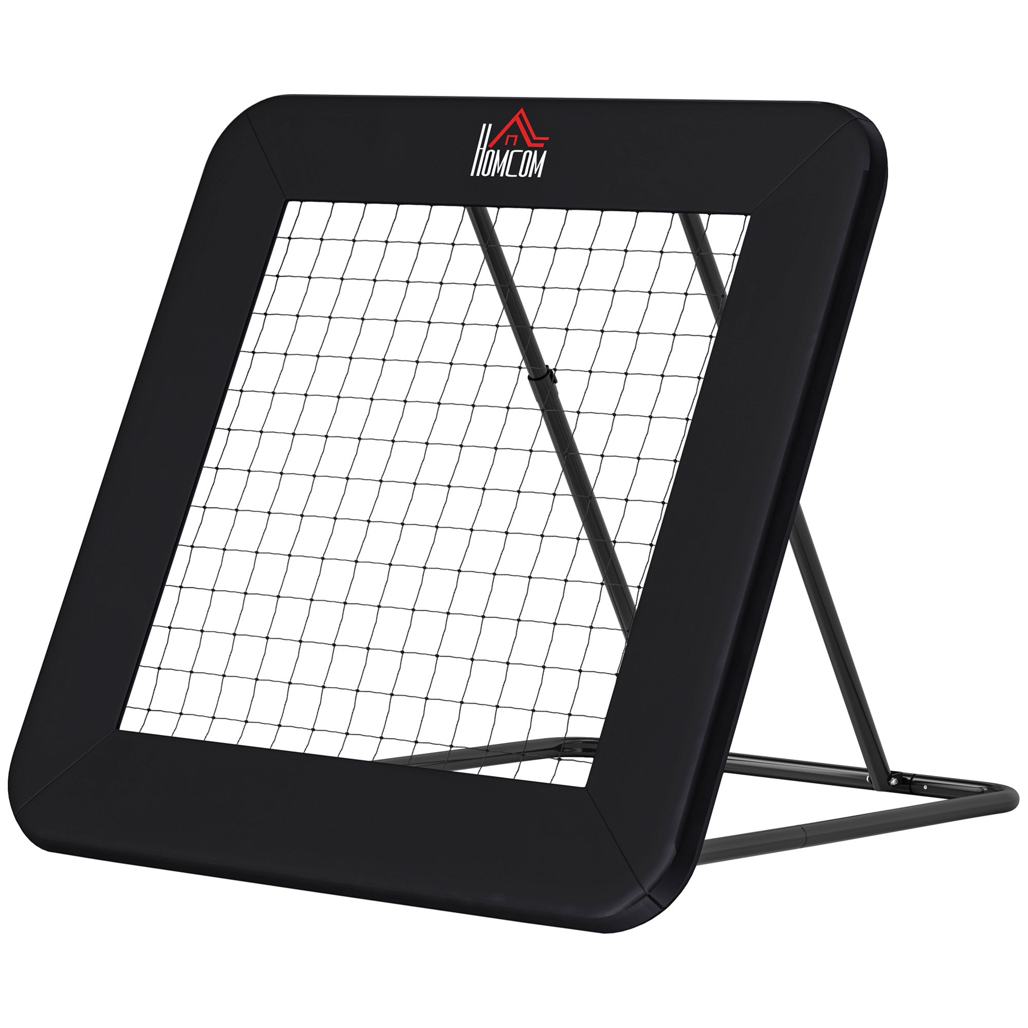 Fußball-reboundwand, 128 X 118 Cm, Mit Schutzring Und Heringen, 5-fach Verstellbar, Tragbar, Jugendfußballtor, Reboundwand Für Trainingszwecke, Schwarz