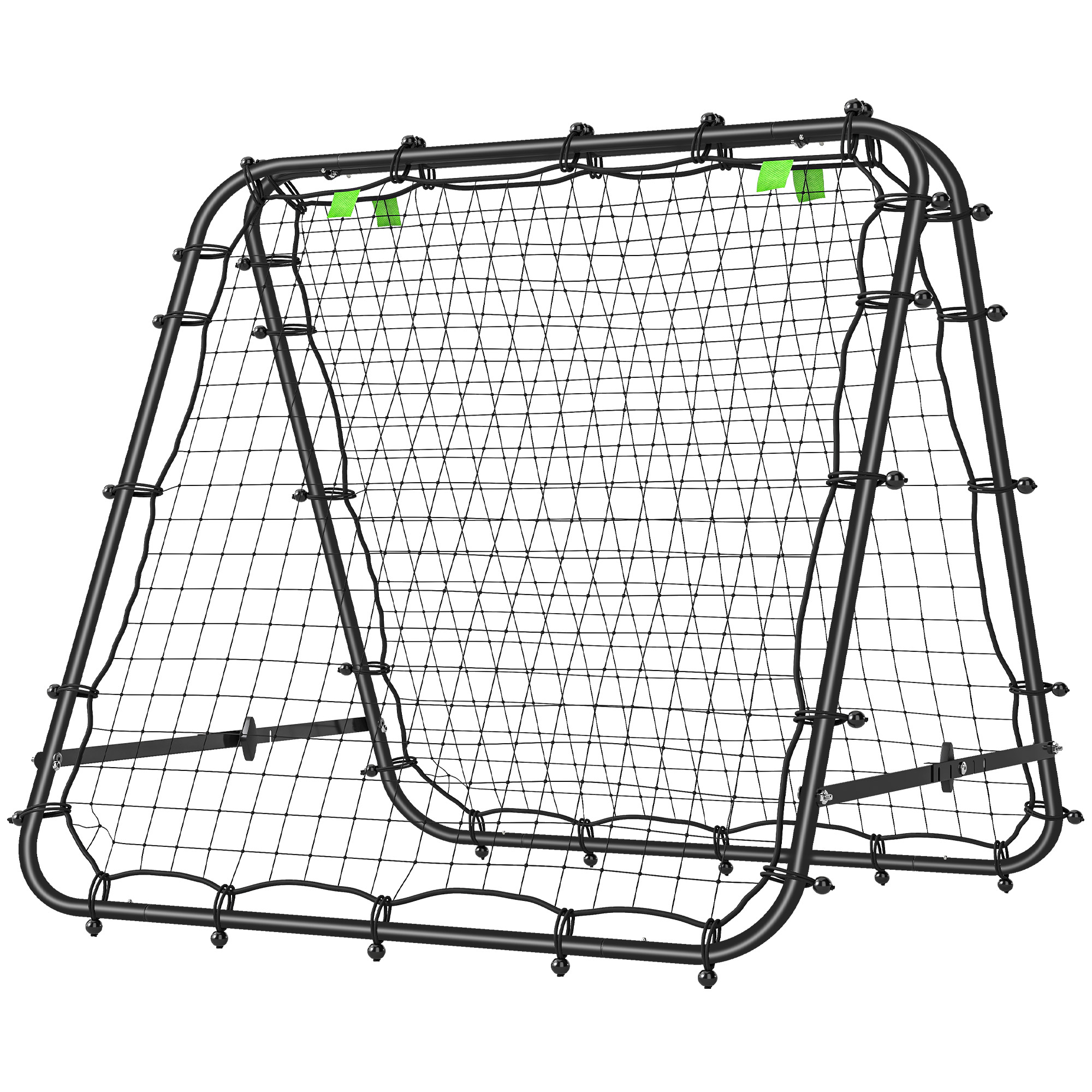 Faltbares Fußball-rebound-netz Mit Verstellbarem Winkel Und Heringen, Aus Pe Und Metall, 100 X 95 X 90 Cm, Schwarz
