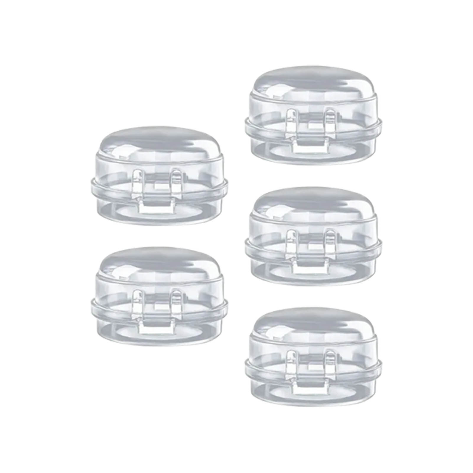 Packung Mit 5 Transparenten Herdknopf-schutzhüllen, Sicher Für Babys Und Kinder.