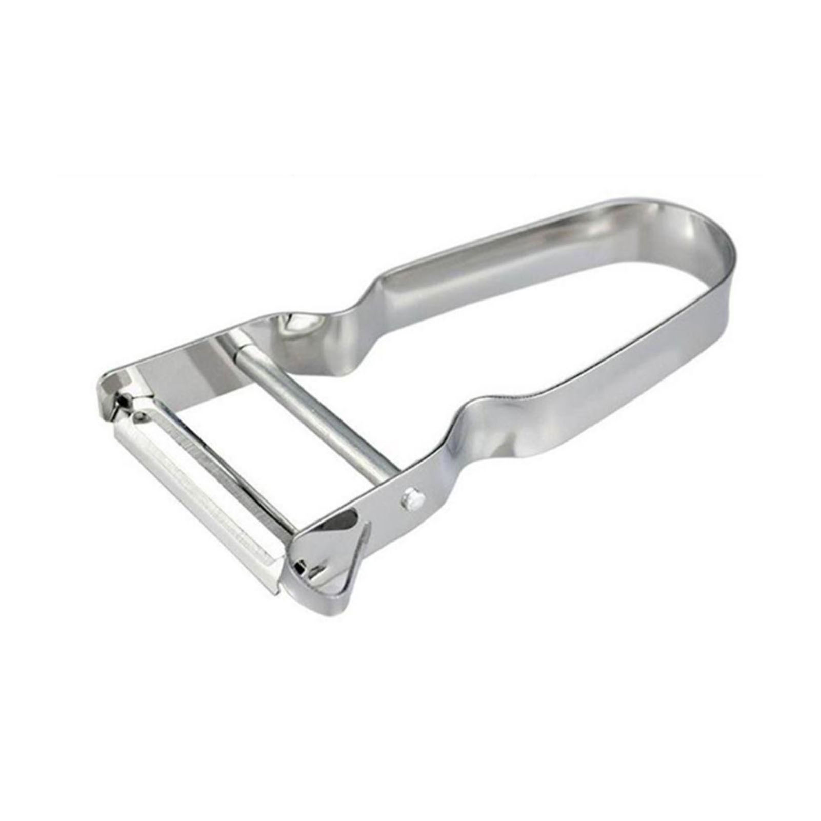 Sparschäler Aus Edelstahl, Ergonomischer U-förmiger Griff, Für Obst Und Gemüse, Silberfarben.