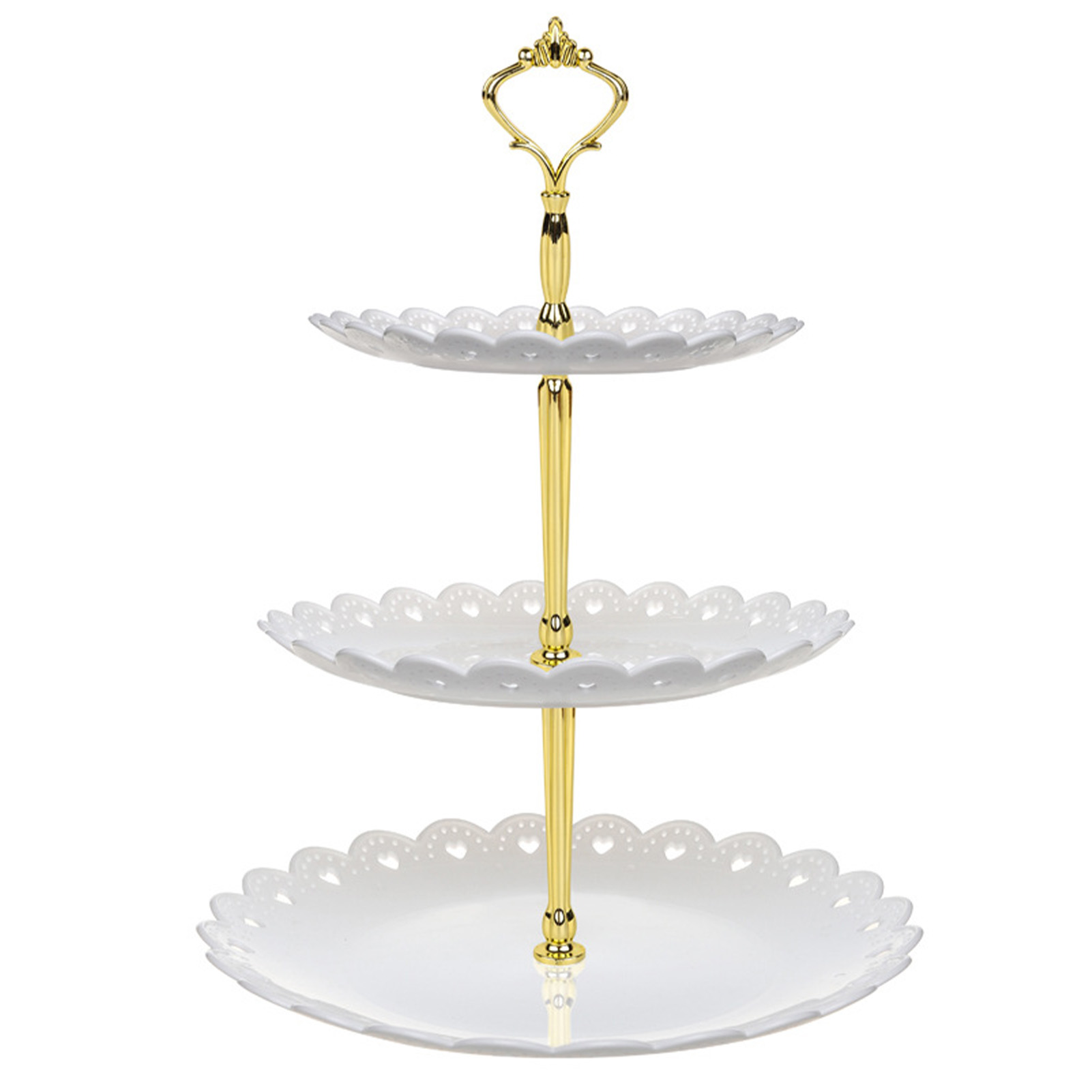 Dreistöckiger Cupcake-ständer, 35 Cm Hoch, Leicht Und Platzsparend, Ideal Für Partys Und Feste (weiß).