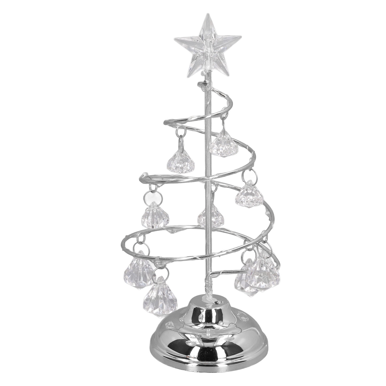 Led-weihnachtsbaumlampe, Kleine Dekorative Lampe Aus Kristall Und Eisen, Ideales Nachtlicht Zum Verschenken, Silbernes Und Weißes Licht.