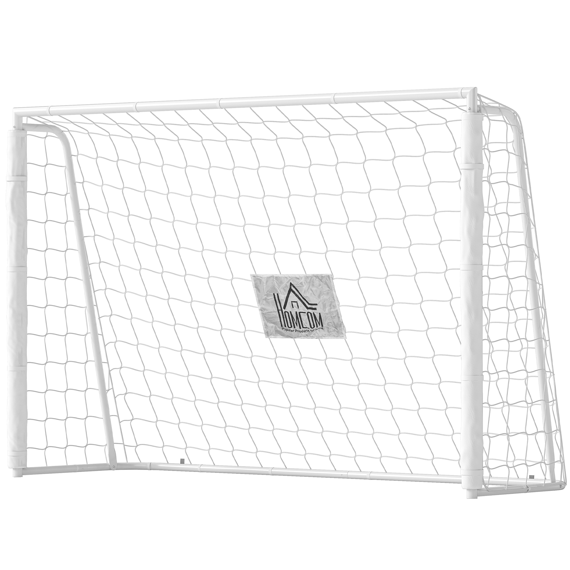 Fußballtor – Trainingstor, Maße 186 X 62 X 123 Cm (l X B X H) – Metallrahmen, Pe-netz – Inklusive Heringen Und Werkzeug – Weiß