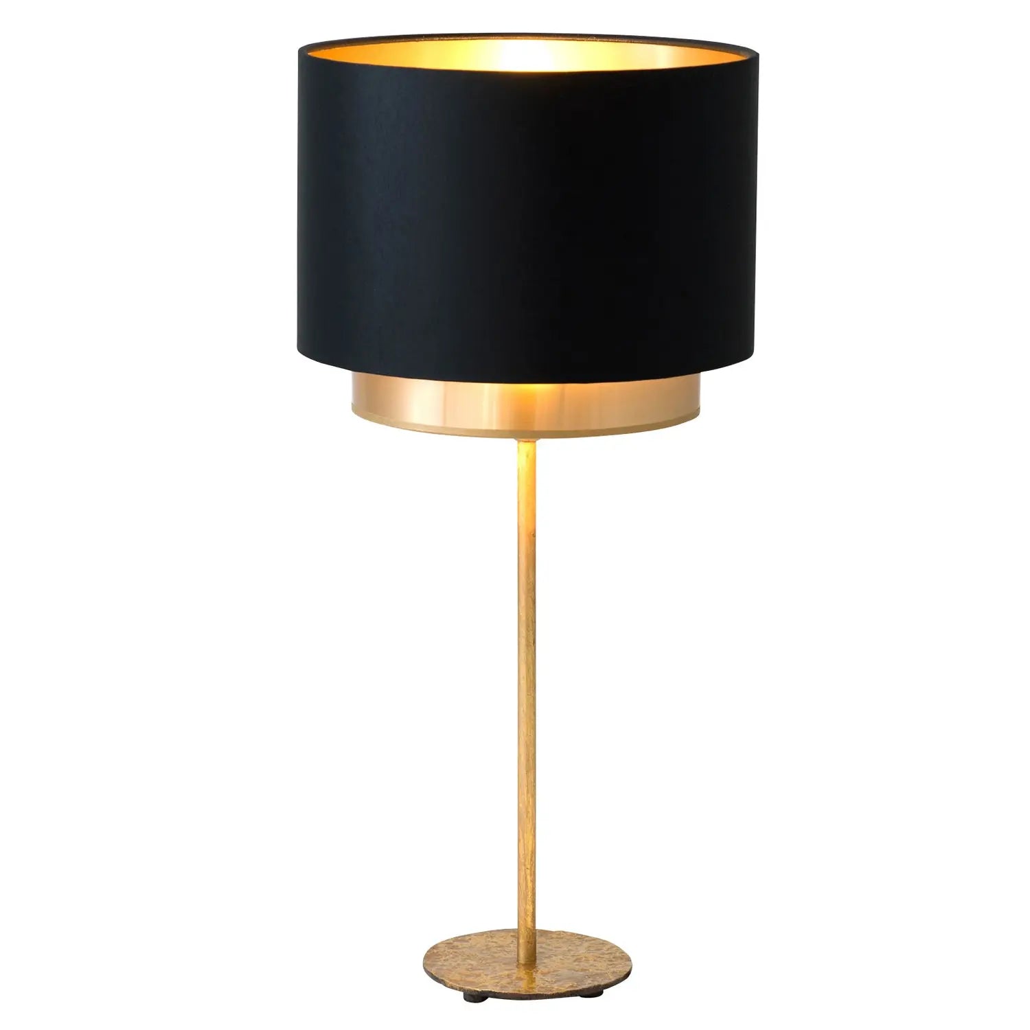 [gebraucht] B-ware Holländer Tischleuchte Tischlampe Mattia Chintz Schwarz Gold Eisen Stoffschirm