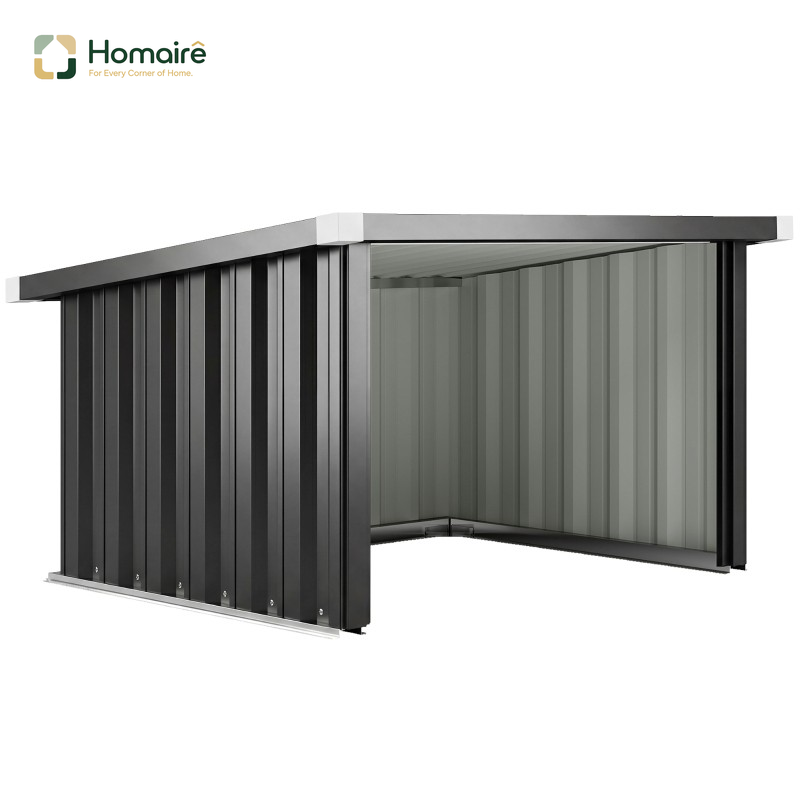 Homaire Garage En Acier Pour Robot Tondeuse Avec Toit En Forme De Plateau Et Bordure De Protection