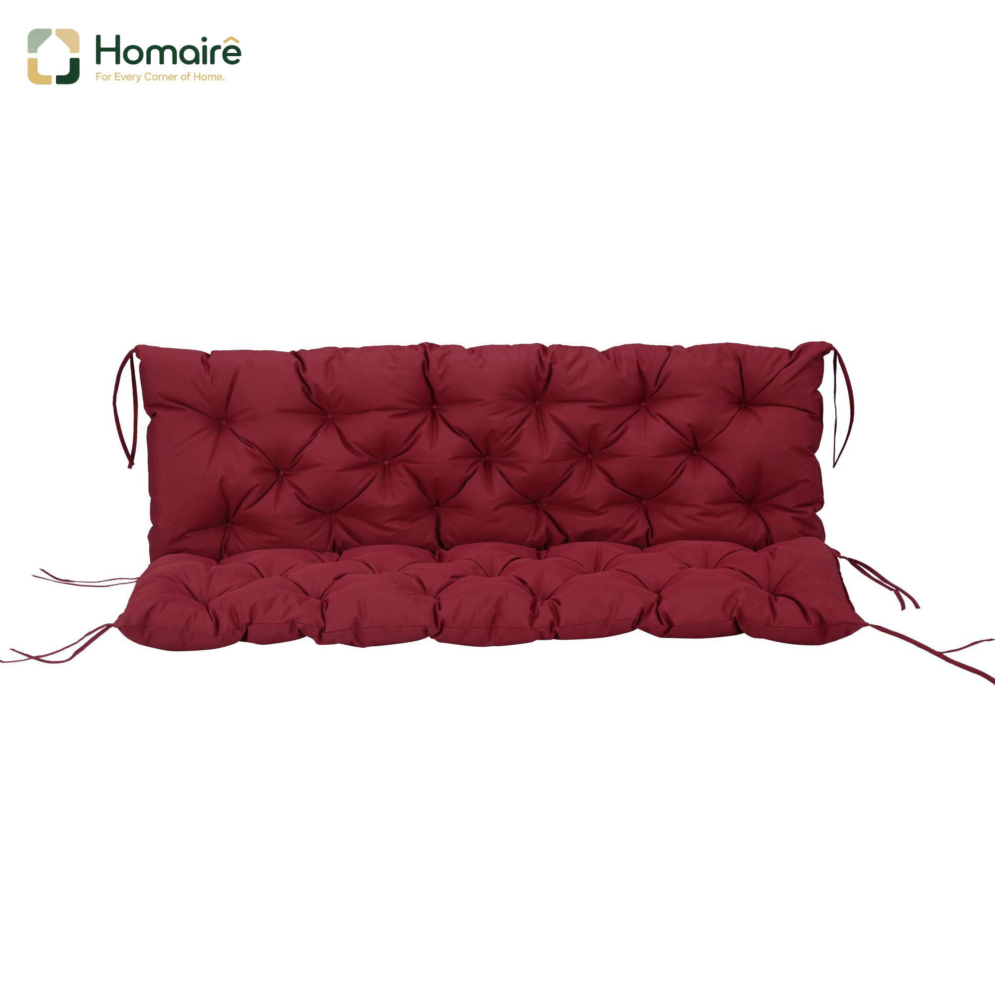 Homaire Banquette 3 Places 150x98x8 Cm Avec Coussins Assortis, Intérieur/extérieur, Rouge