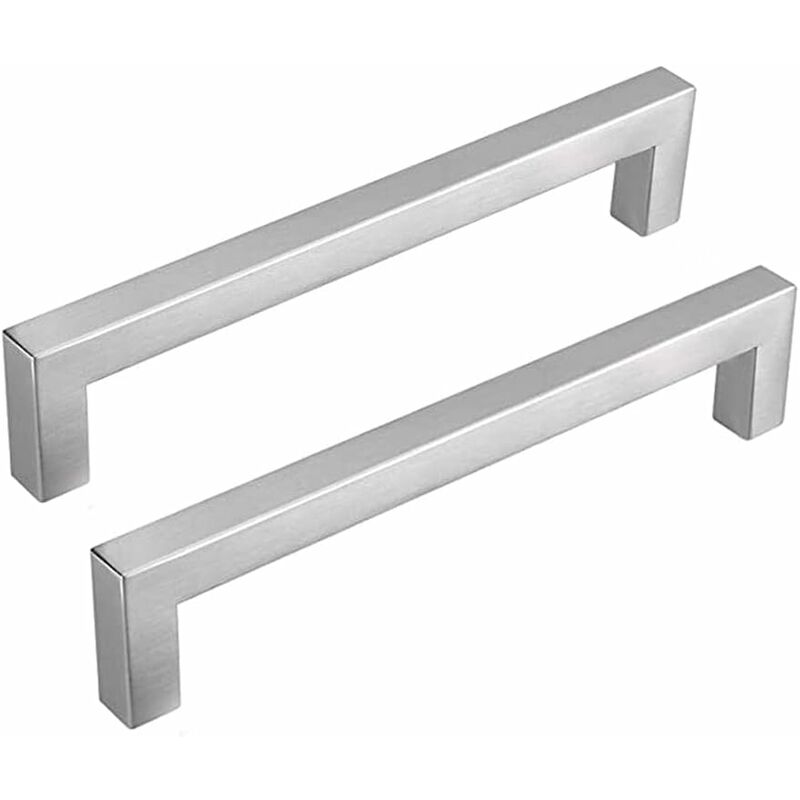 Zwei Sets Küchenschrankgriffe Aus Edelstahl, 128 Mm Lochabstand, Silberfarben, Küchengriffe