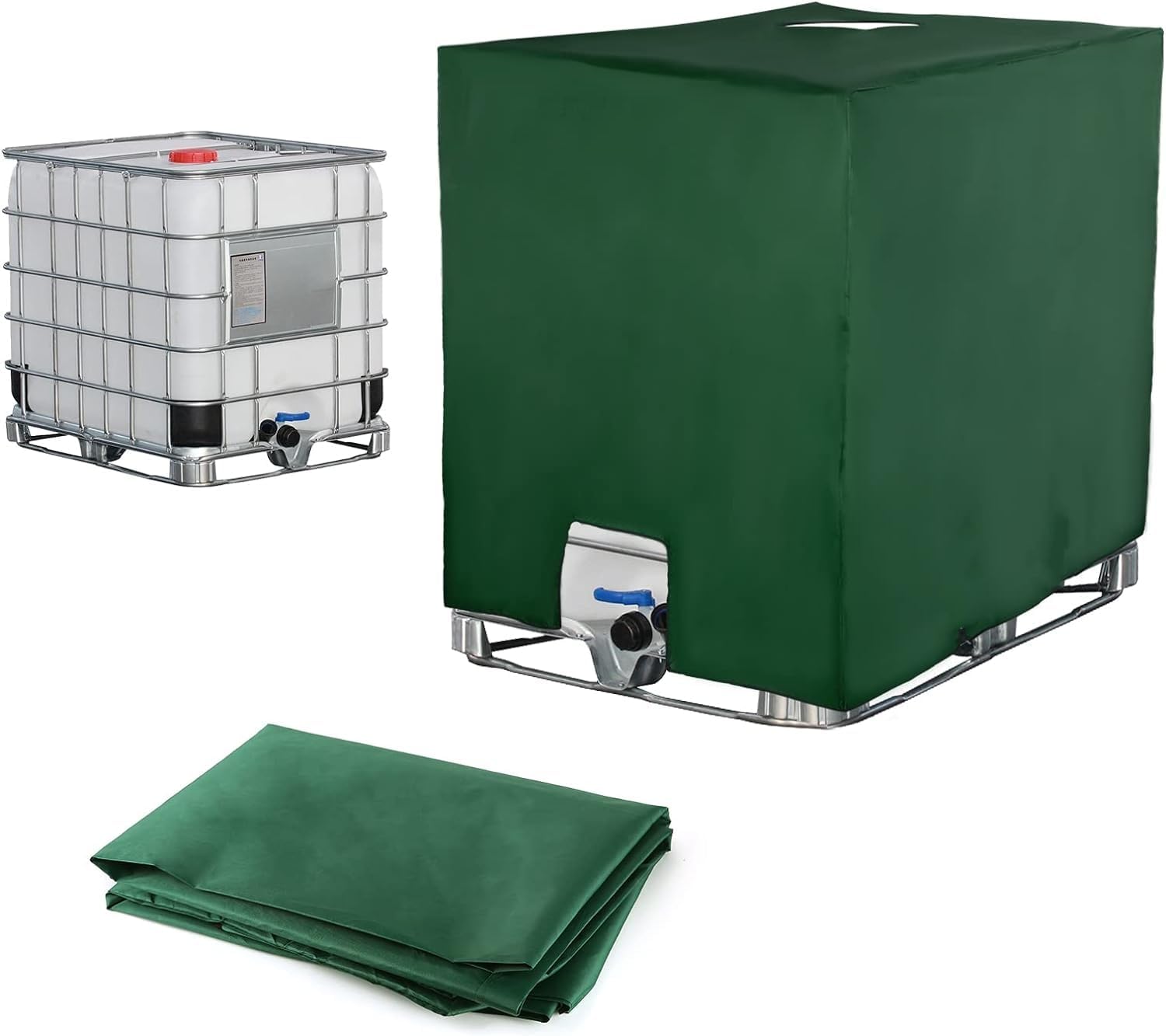 (120 X 100 X 116 Cm Grün) Schutzhülle Für Ibc-wassertanks, Staubdicht Und Uv-beständig, Geeignet Für 0-liter-ibc-tanks