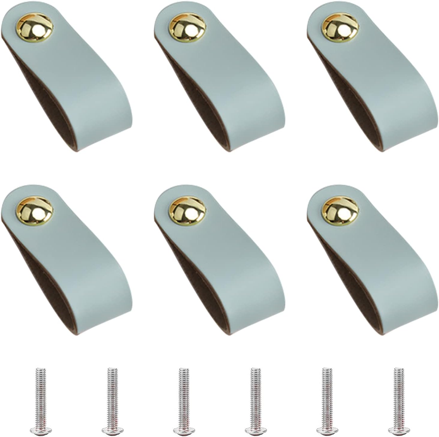 Set Mit 6 Vintage-ledergriffen Für Schubladen In Küche, Bad, Schrank, Kleiderschrank Und Kommode, 143 X 25 Mm