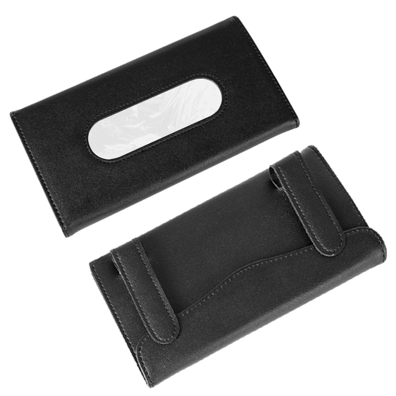 Hängender Taschentuchhalter Fürs Auto, Taschentuchhalter Aus Pu-leder Für Die Sonnenblende, Taschentuchbox Fürs Auto, Schwarz
