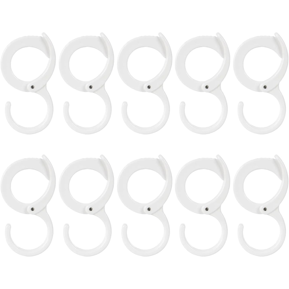 Crochets De Type S Pour La Maison, Coupe-vent, Lot De 10 Crochets Réglables, Crochets En Plastique Antichute, Crochets Multifonctions Pour Porte-manteau, Blanc