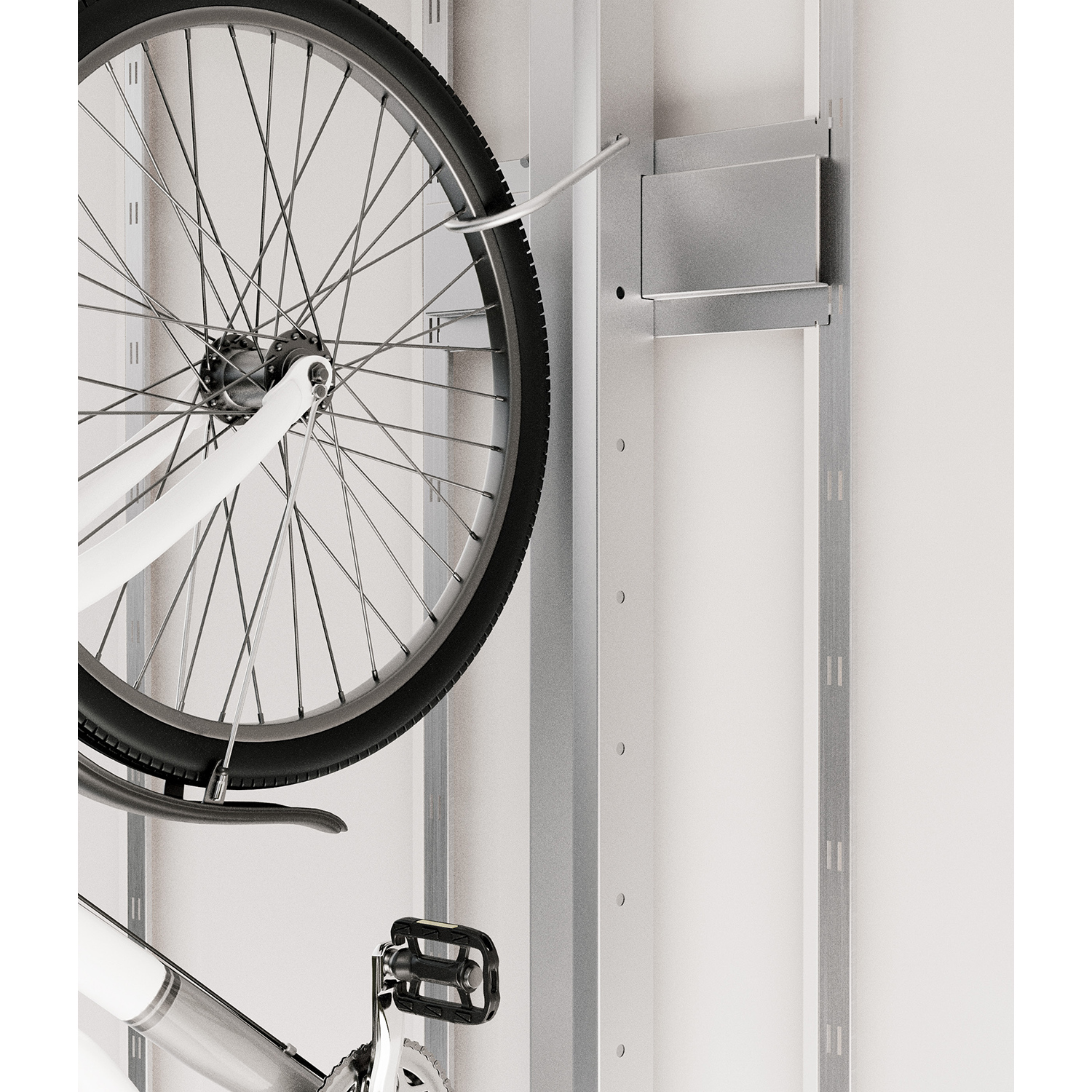 Hörmann Fahrradhalter Senkrecht Für "juno" Gerätehäuser, Silber, 190 X 20 Cm