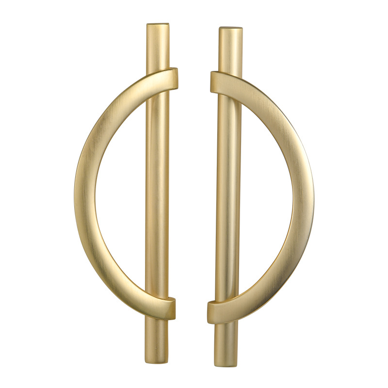 Zwei Champagnergoldene Küchenschrankgriffe Mit Einem Mittenabstand Von 128 Mm, Geeignet Für Schreibtische, Schubladen, Schränke Und Regale.