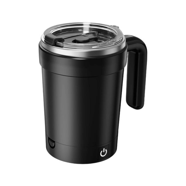 Automatischer Mixbecher, Elektrischer Reisebecher Mit Selbstmischerfunktion, Lcd-temperaturanzeige, Wiederaufladbar, Tragbar, Geschenkidee (schwarz)
