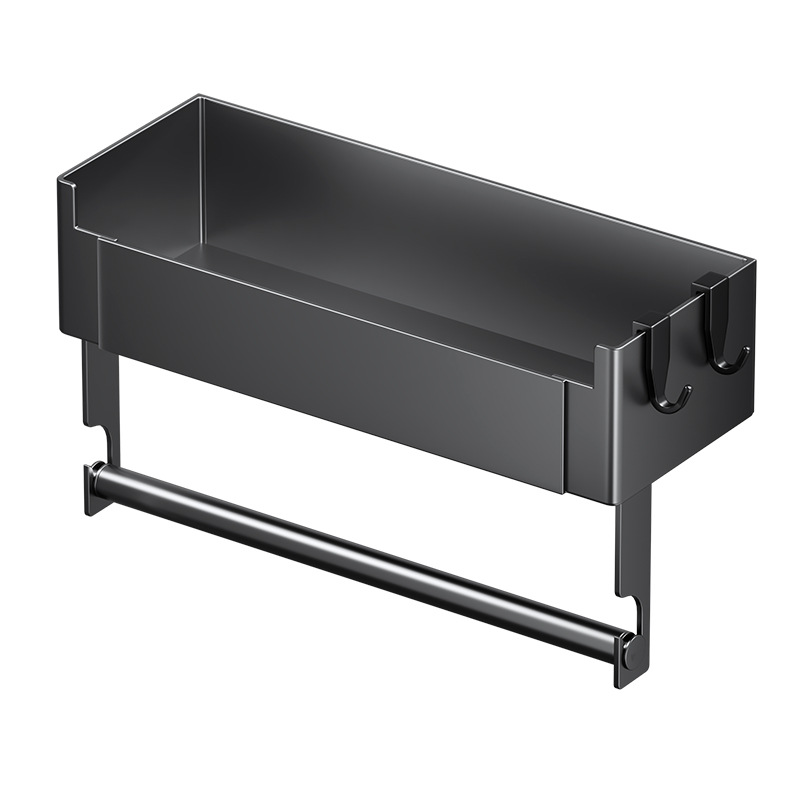 Magnetisches Kühlschrankregal, Magnetisches Gewürzregal Aus Metall Mit 2 Haken Zur Aufbewahrung Und Organisation In Der Küche, Schwarz