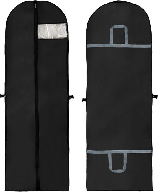 Lange Kleidersäcke, 180 X 60 Cm, 2er-set, Schwarz, Wasserdichte Lange Säcke, Zum Aufhängen Geeignet Zur Aufbewahrung Von Anzügen Und Kleidern.
