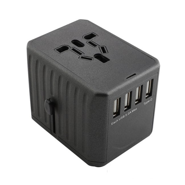 Universeller 100-250v-adapter – 4 Usb-anschlüsse – Wandladegerät Für Mobiltelefone Und Laptops