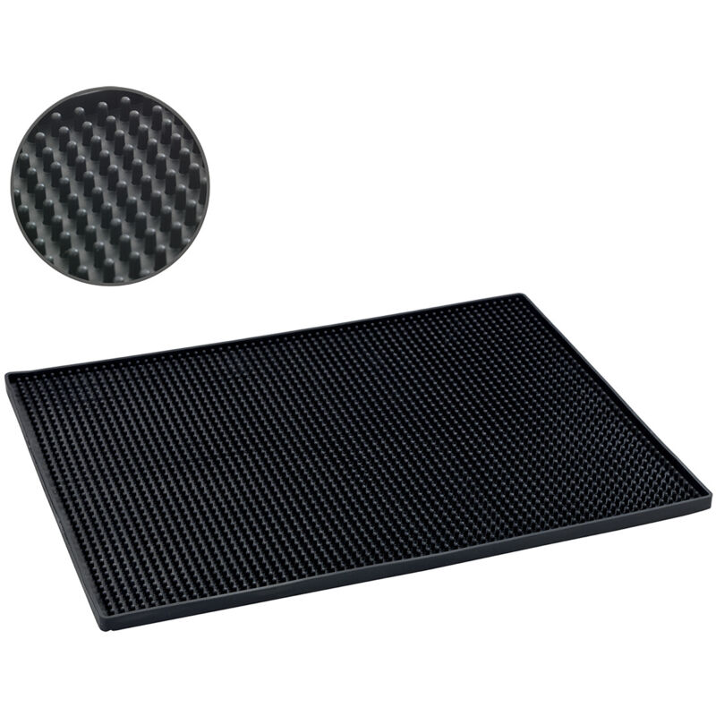 Schwarze Abtropfmatte Für Geschirr, 45 X 30 Cm – Strapazierfähiges Pvc – Effizienter Wasserablauf Für Schnelles Trocknen – Spülmaschinenfest