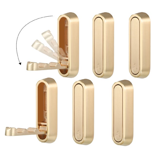 Set Mit 6 Klappbaren Haken Zum Aufhängen Von Kleidung Und Handtüchern, Wandhaken Aus Zinklegierung