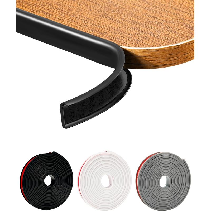 25 Mm U-förmiges Kantenband, 5 M Selbstklebendes Abschlussprofil Für Arbeitsplatten, Eckenschutz Für Kindertische, Flexible Pvc-eckenleiste, Gummileiste Für Möbel, Arbeitsplatten Und Regale