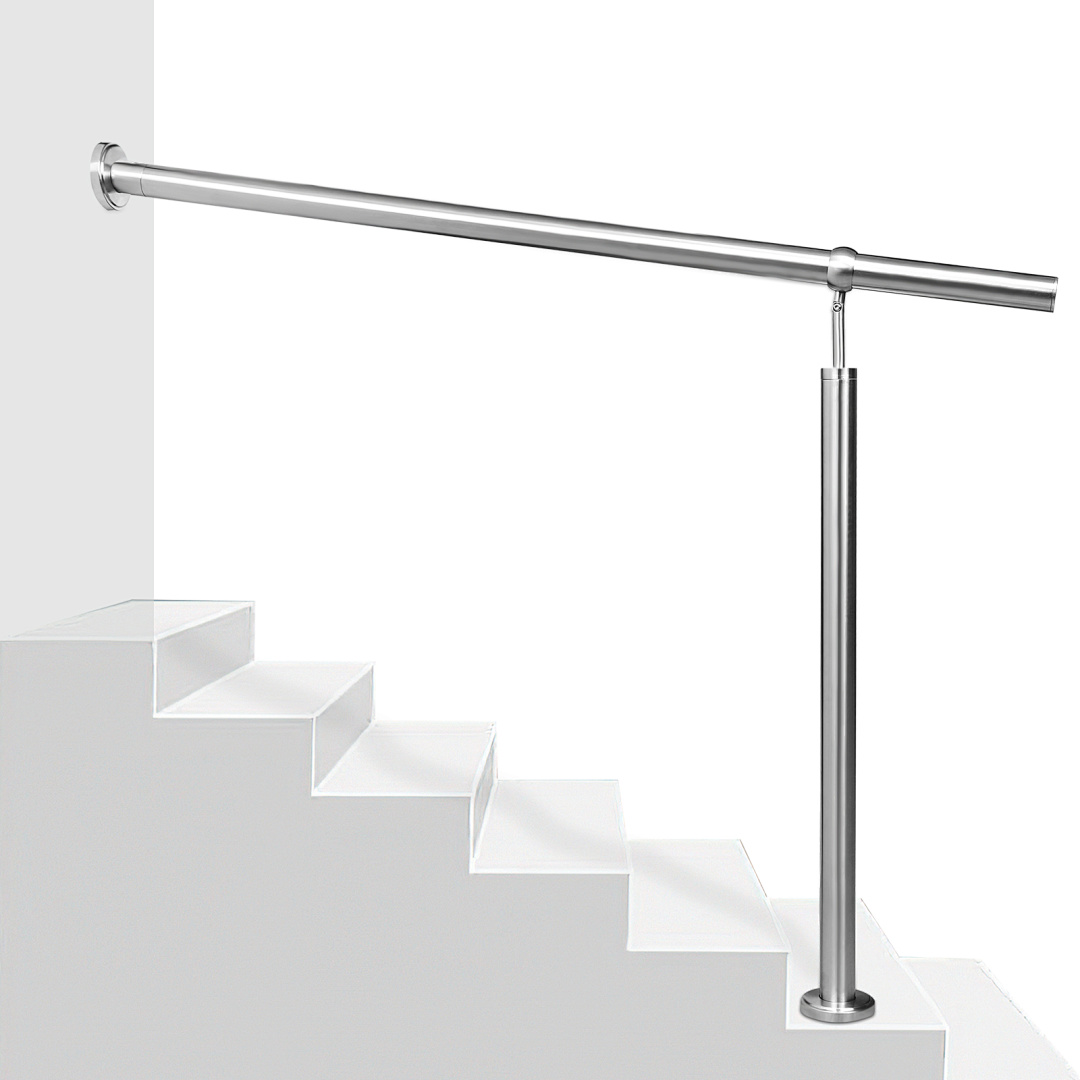 Jiubiaz Edelstahl Eingangsgeländer 100 X 90 Cm, Silber Treppengeländer, Handlauf Für Hauseingang Und Garten