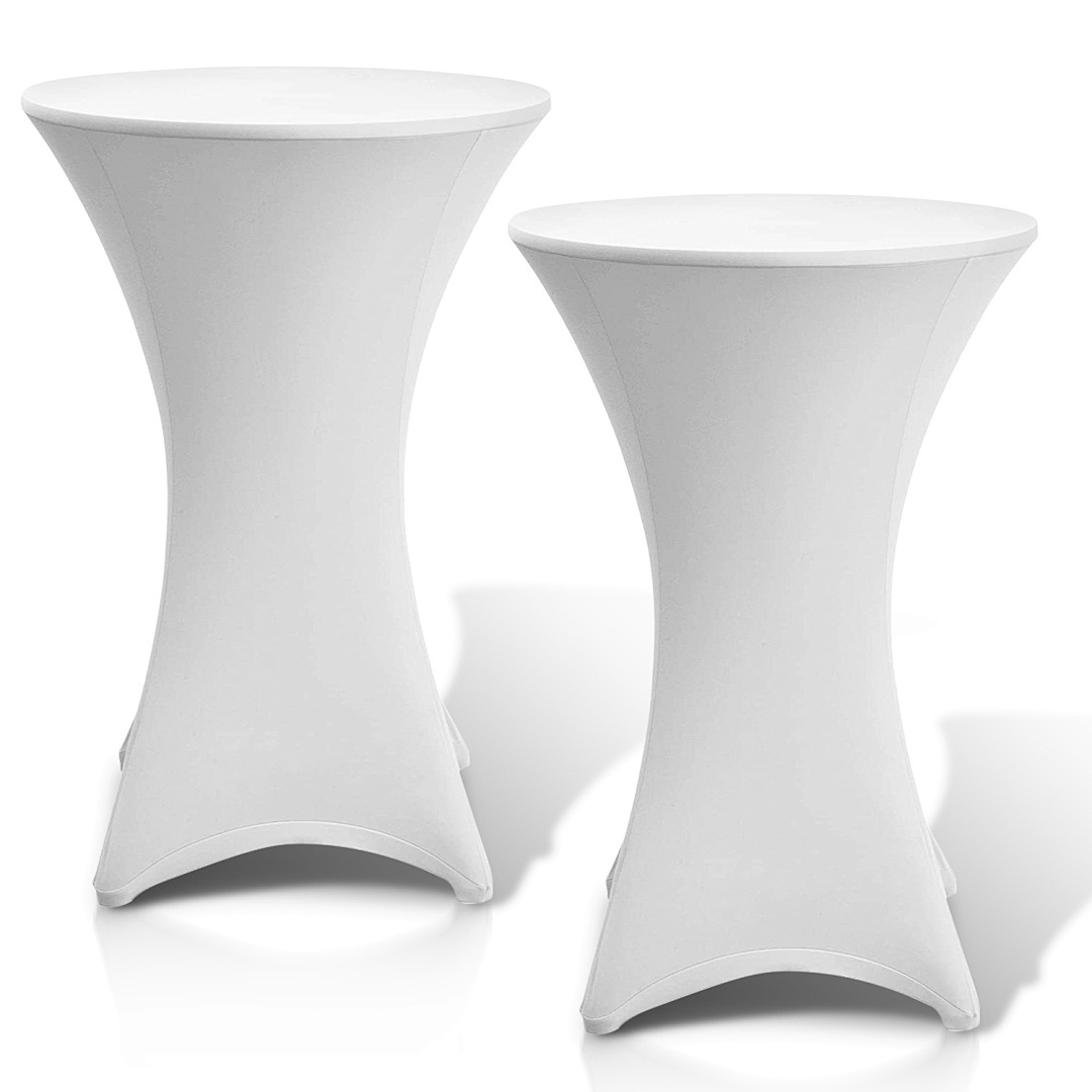 Jiubiaz 2× Elastische Stehtischhusse Ø 70×110 Cm, Weiß – Stretch Bistrotisch Husse Für Hochzeit & Messe