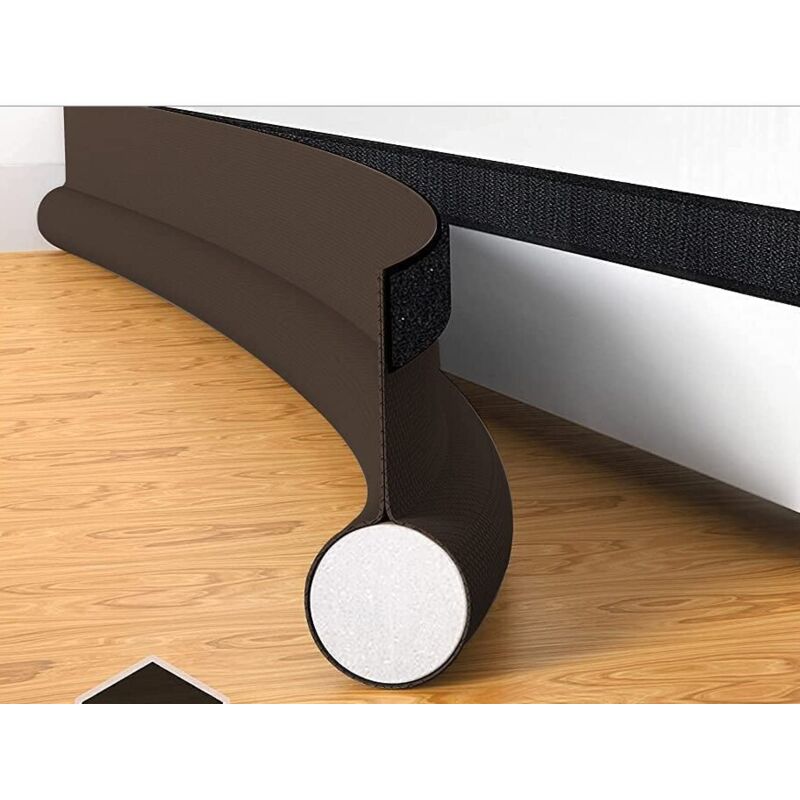 Jssevn-93 Cm Langer, Isolierender Türzugluftstopper, Einseitig, Mit Selbstklebender Dichtung, Schalldicht, Schützt Vor Zugluft Und Insekten, Braun