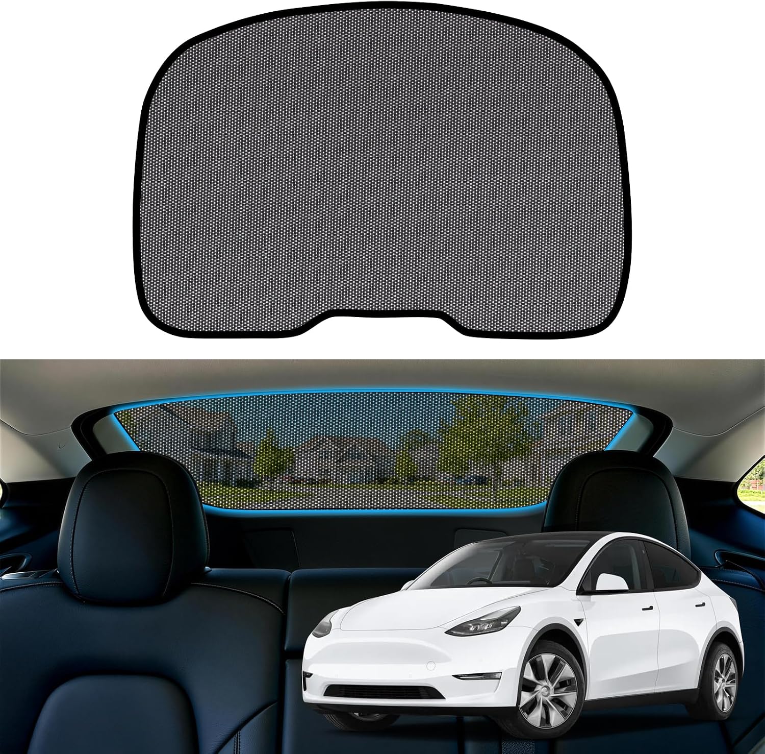 Jssevn-heck-sonnenschutz Für Tesla Model Y, Sonnenschutz, Uv-schutz, Kinderfreundlich, Faltbar