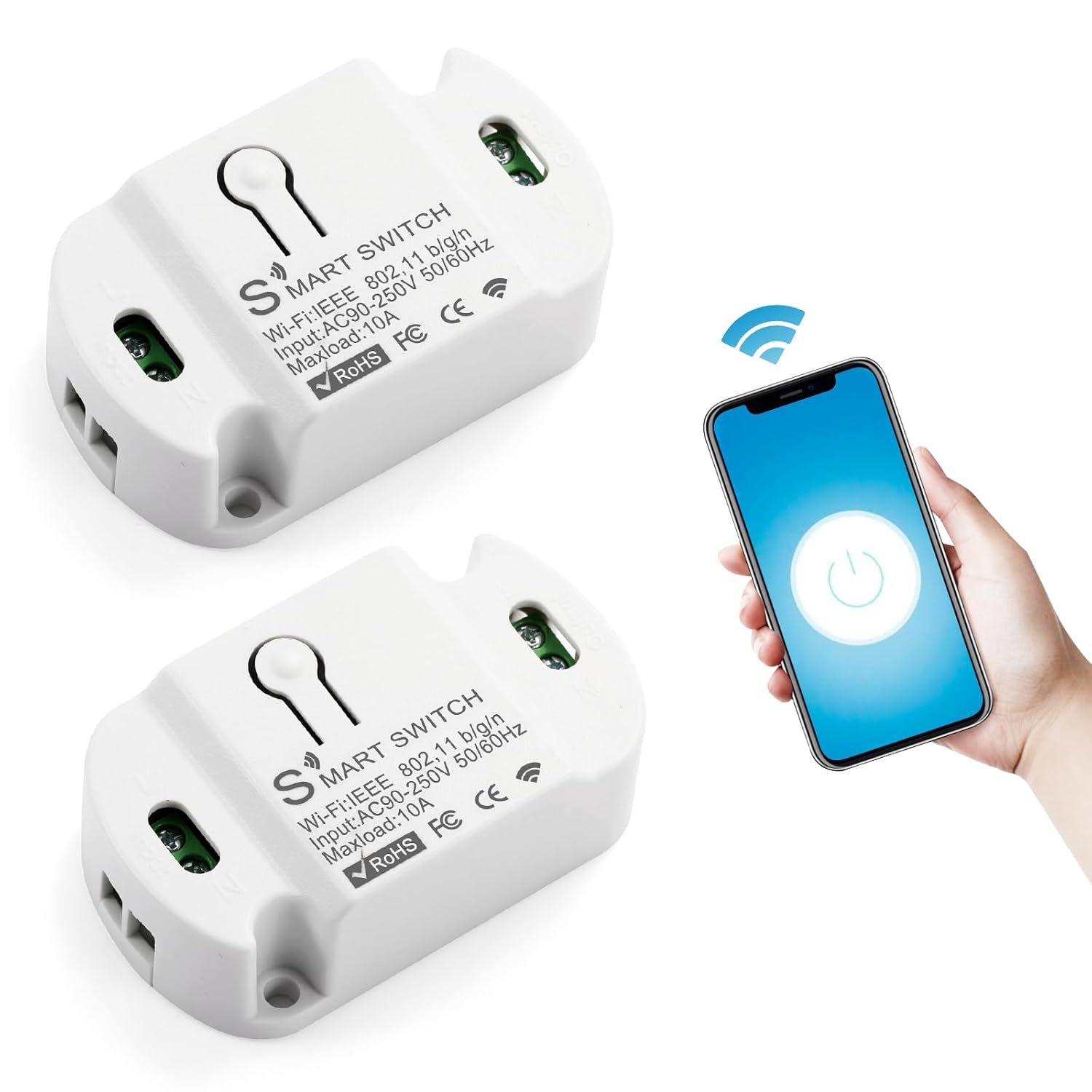 Jssevn-stück Wlan-schalter, Alexa-smart-schalter, Mini-schalter Mit Smart Life/tuya-app-fernbedienung, Smart Life Wlan-schaltermodul