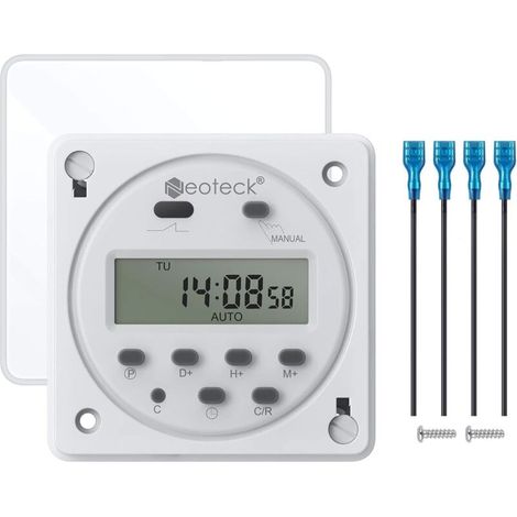 Digitale 12v 16a Zeitschaltuhr Mit 16 Programmen, Programmierbarer Uhr, Timer Und Lcd-digitalanzeige, Diebstahlschutz Durch Wasserdichtes Gehäuse/anschlussblock
